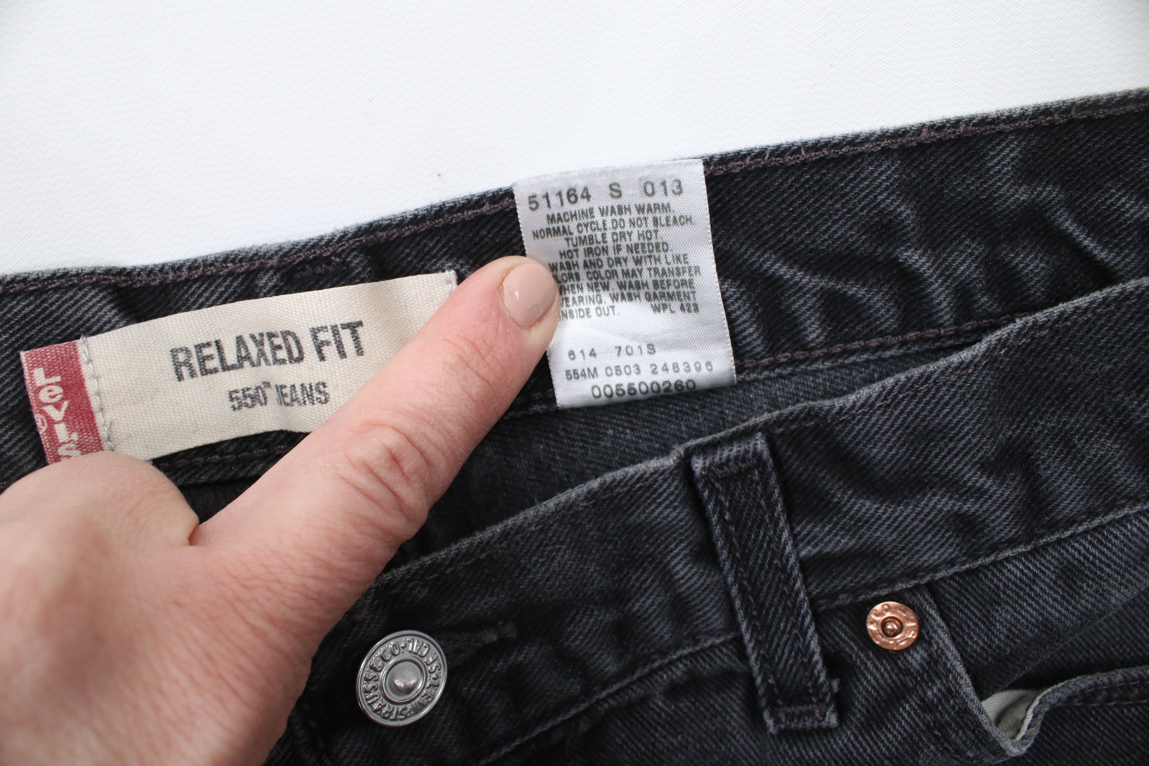 Levi's Vintage Y2K 2003 Levis 550 Relaxed Fit Denim Jeans Black USA Size US 34 / EU 50 - 9 Thumbnail