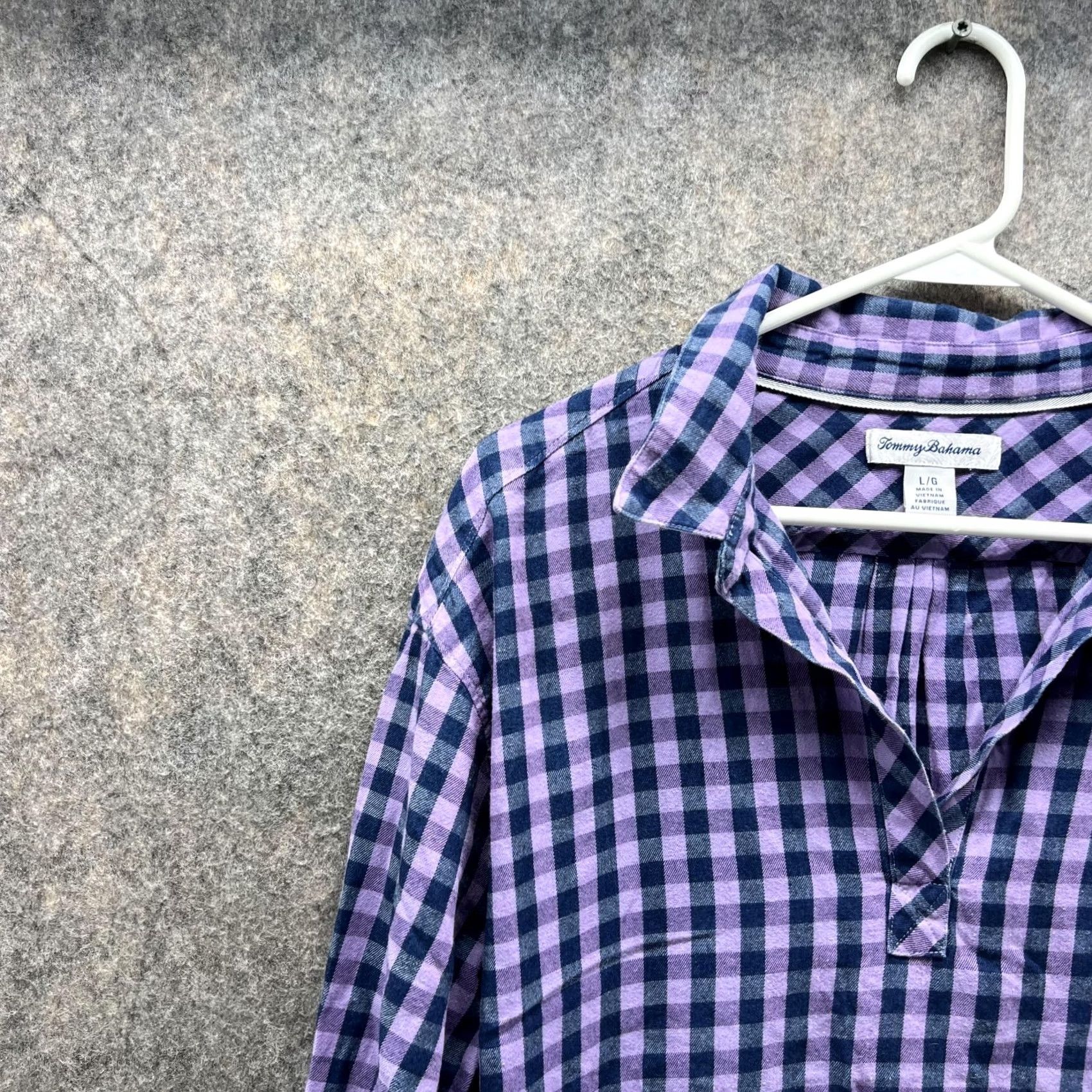 Tommy Bahama VINTAGE? No — Tommy Bahama Shirt Women Large Purple Casual Button Down Preppy Checkered Size L / US 10 / IT 46 - 3 Thumbnail