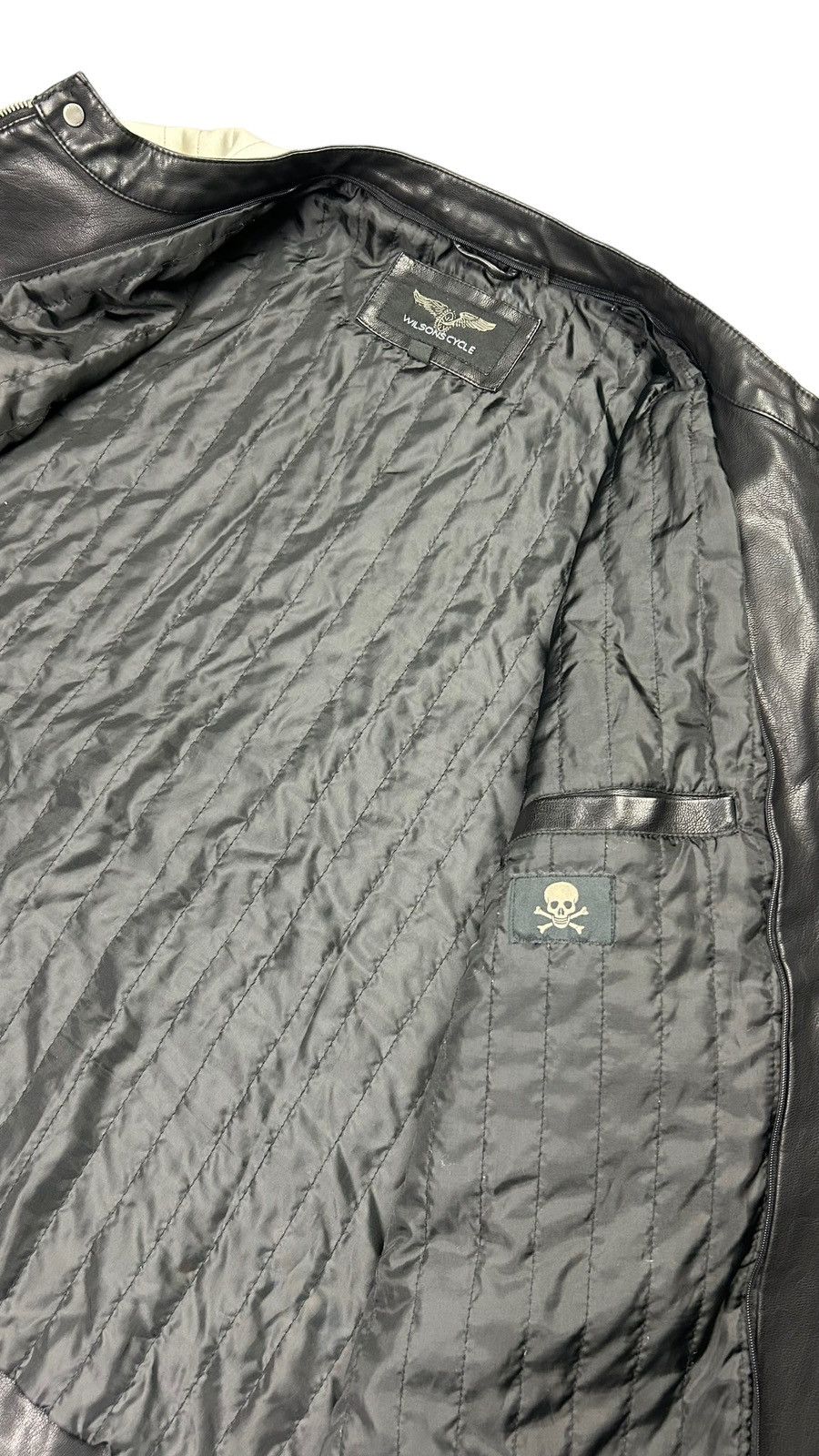 Japanese Brand × Wilsons Leather Early 2000s Archival Wilson’s Leather Striped Moto Jacket Size US XL / EU 56 / 4 - 8 Thumbnail