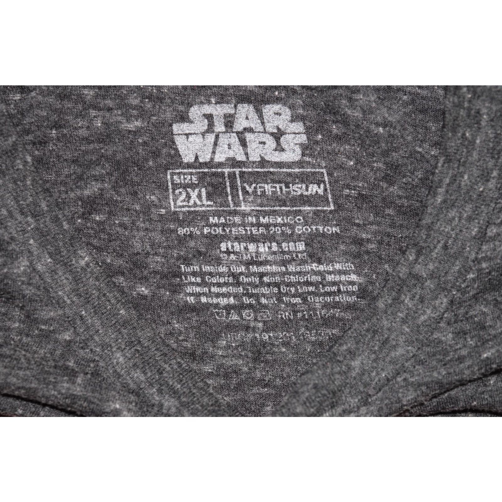 Vintage Fifth Sun Star Wars The Last Jedi Mens T-Shirt 2XL Dark Grey Graphic Fade Crew Neck Short Sleeve Regular Fit Officially Licensed Graphic Tee Men Size US XXL / EU 58 / 5 - 3 Thumbnail