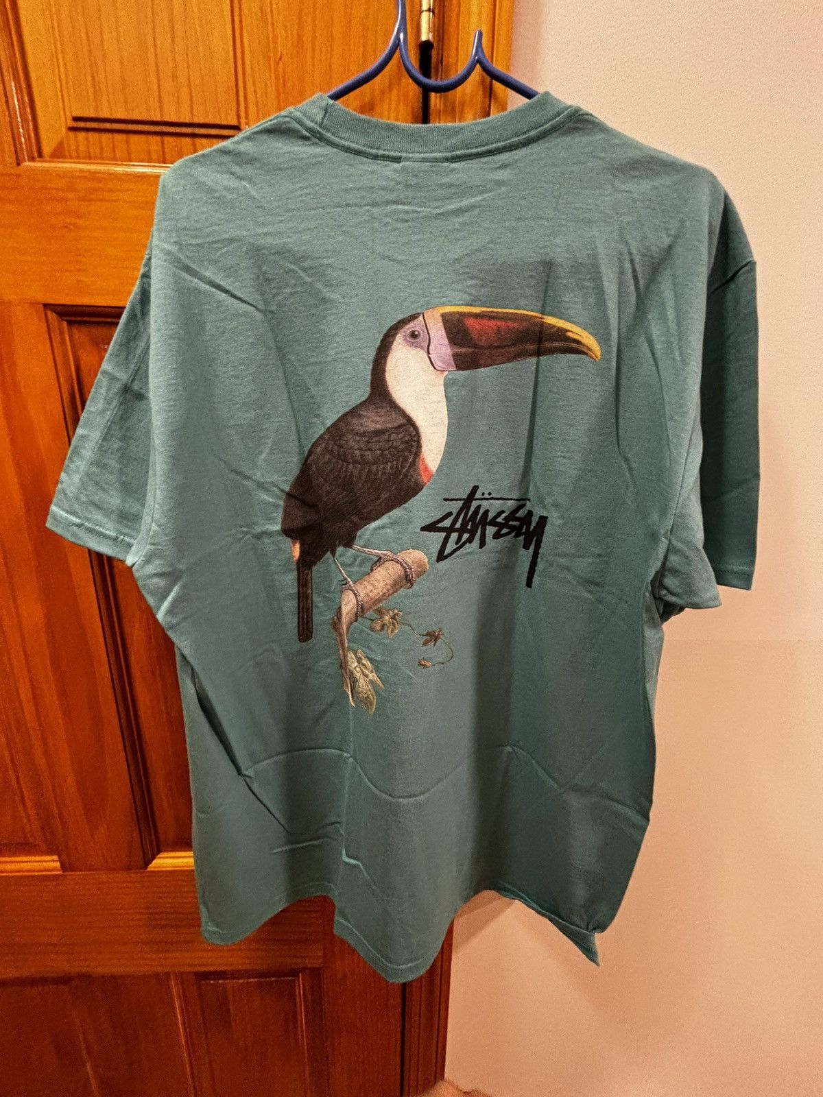 Stussy × Vintage STUSSY TOUCAN TEE OCEAN BLUE Size US L / EU 52-54 / 3 - 4 Thumbnail