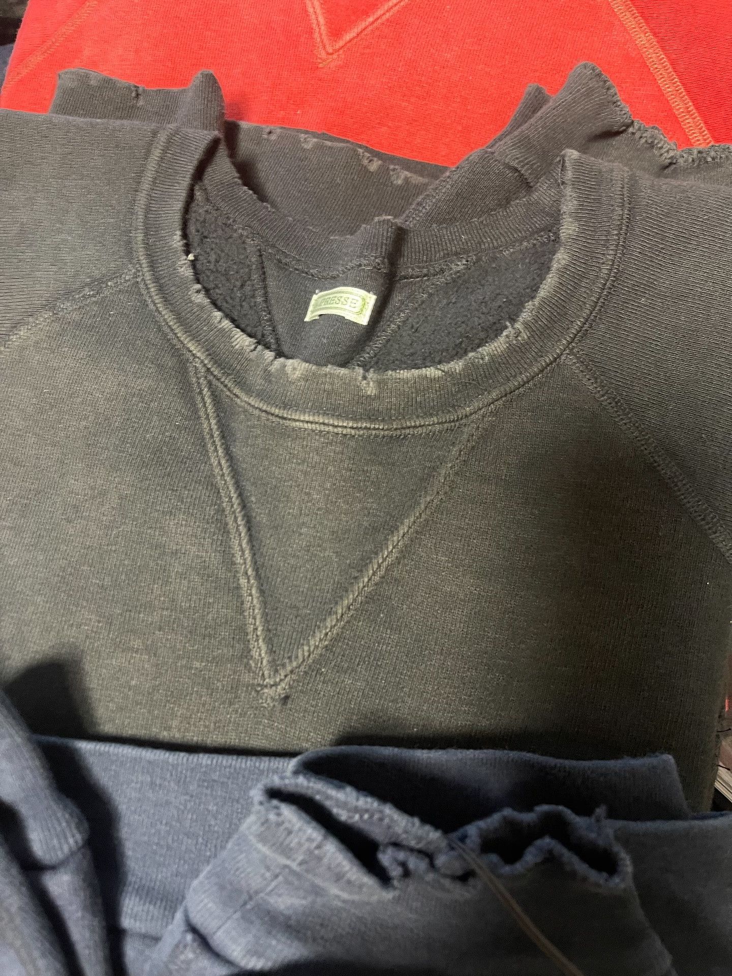 A.PRESSE A.PRESSE Vintage Double V Sweatshirt Size US L / EU 52-54 / 3 - 2 Thumbnail