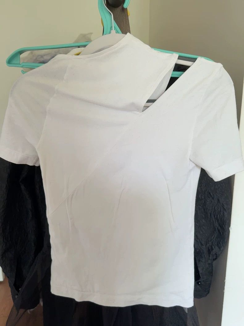 Helmut Lang HELMUT LANG White cropped short sleeves Size XS / US 0-2 / IT 36-38 - 2 Thumbnail