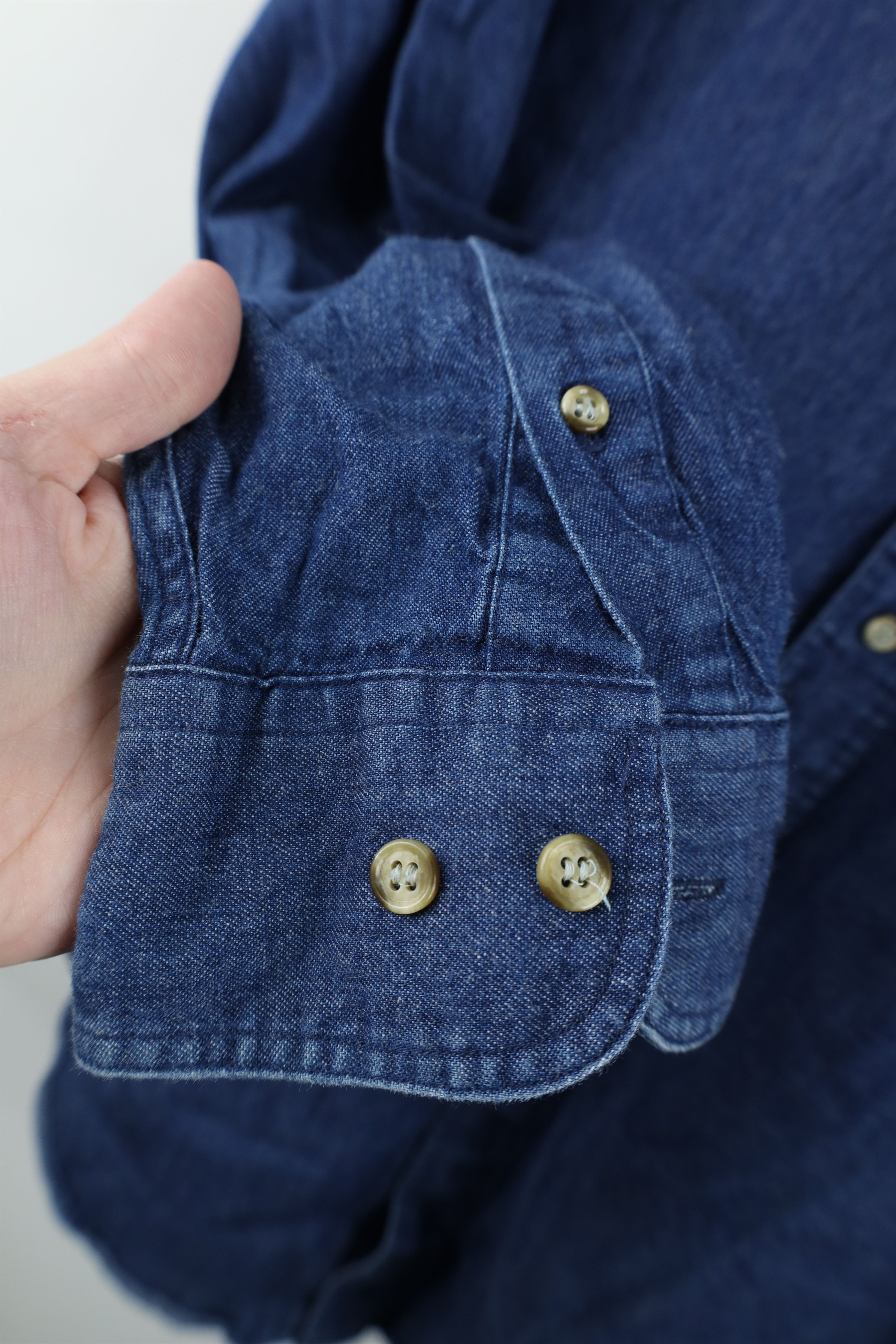 Vintage Vintage 90s Streetwear Collared Denim Jean Button Shirt Size US M / EU 48-50 / 2 - 4 Thumbnail