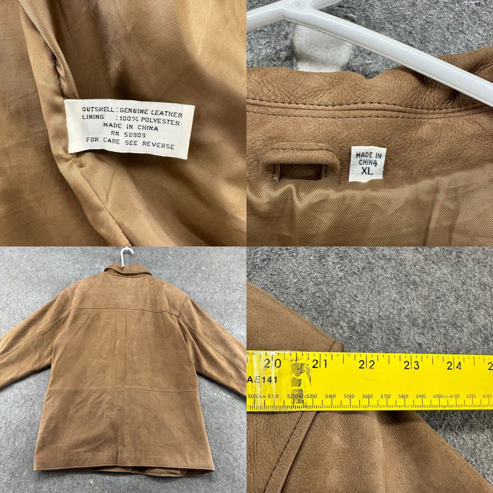 Preston & York VINTAGE Preston & York Leather Coat Womens XL Brown 90s Long Overcoat Chore Leather Coat With Pockets Size XL / US 12-14 / IT 48-50 - 9 Thumbnail