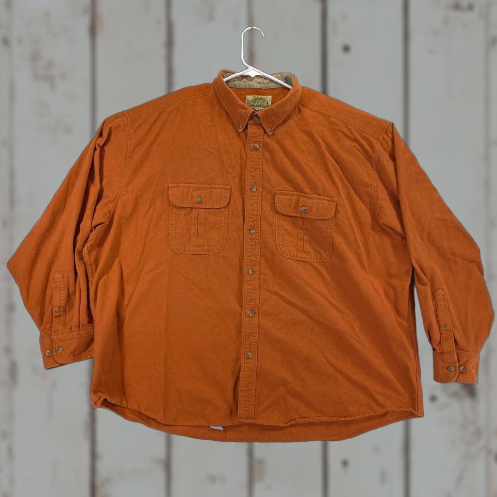 Vintage VINTAGE Cabelas Mens 3XL Shirt Chamois Deer Skin Soft Orange Heavyweight Cotton Flannel Size US XXL / EU 58 / 5 - 1 Thumbnail