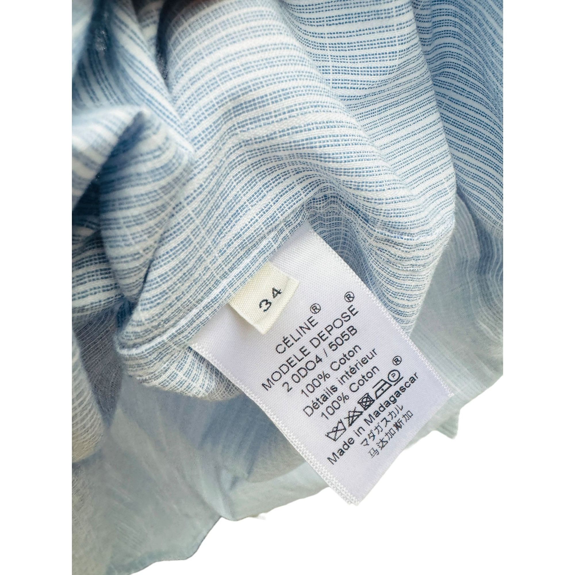 Phoebe Philo Blue Cotton Striped shirt