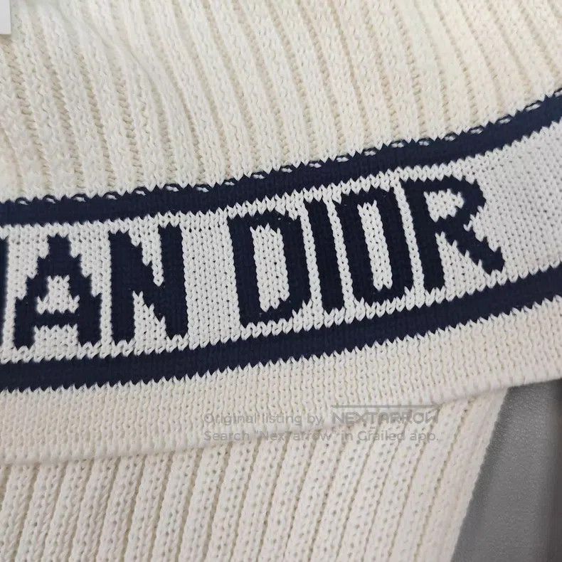 Dior Dior Milk white classic logo navy collar knitted long slee Size S / US 4 / IT 40 - 7 Thumbnail