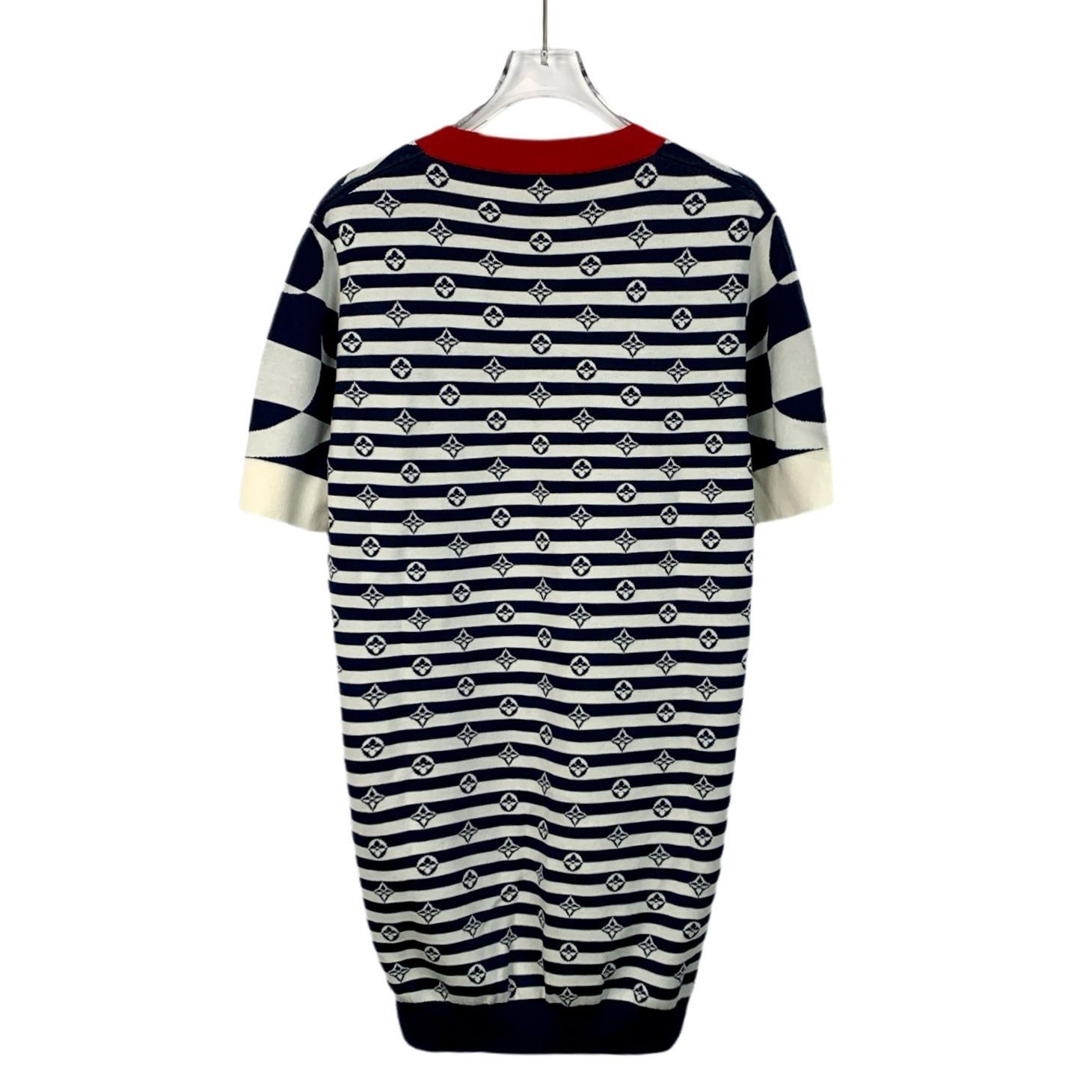 Louis Vuitton Louis Vuitton Blue&White Striped Knit Dress With Red V-Neck Size S / US 4 / IT 40 - 2 Thumbnail
