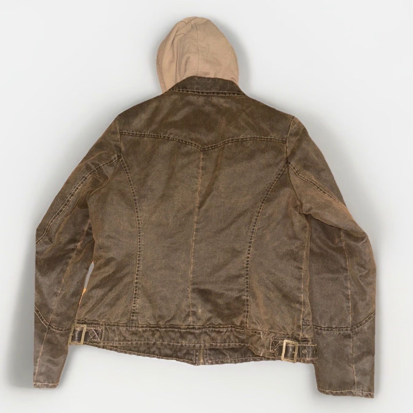 Vintage Columbia Hooded Jacket Brown Men’s Large L | Faux Leather Motorcycle Style, Outer Shell, 20x23, Pre-owned, Hooded, Regular 20x23 Size US L / EU 52-54 / 3 - 5 Thumbnail