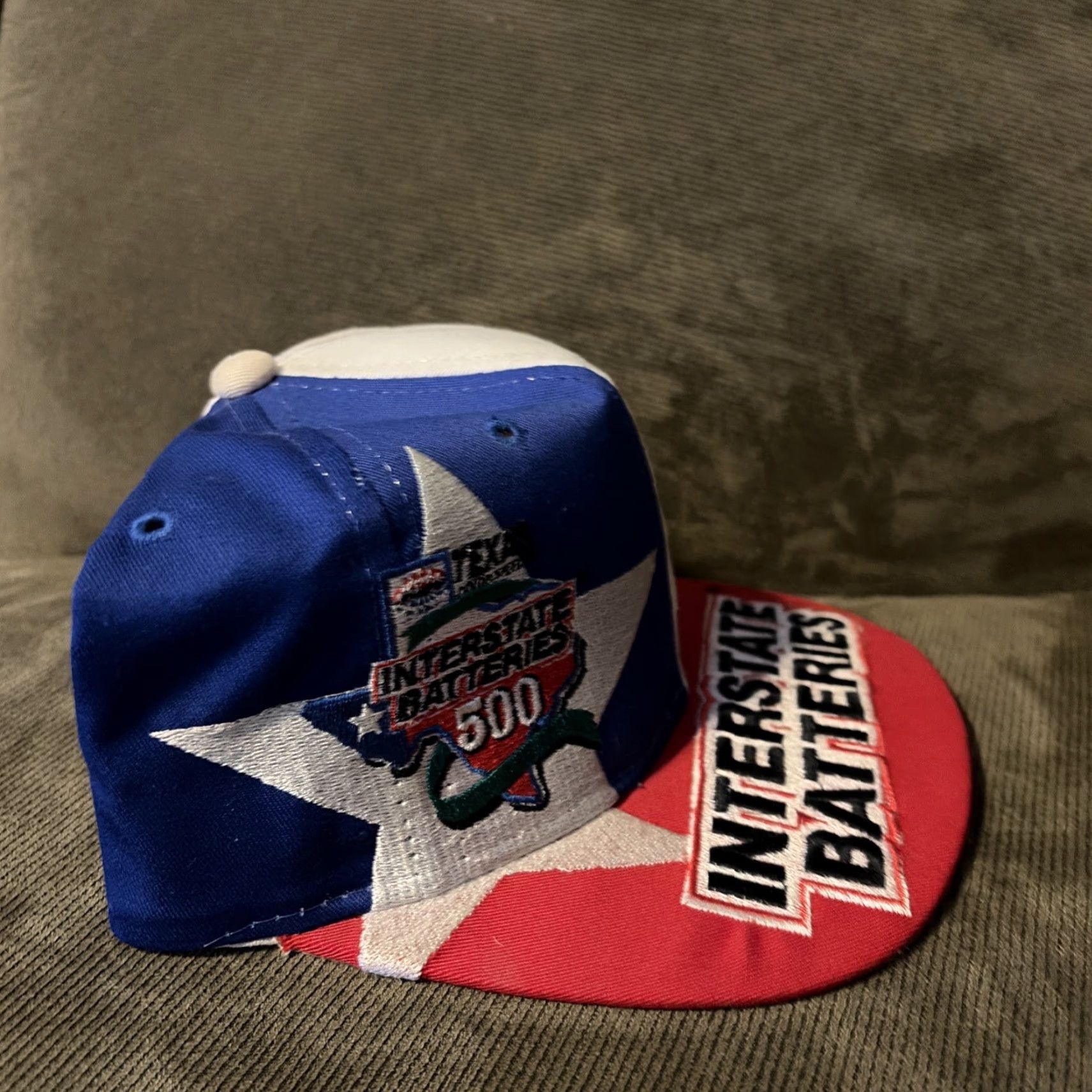 Chase Authentics VINTAGE NASCAR Racing Bobby Labonte Texas Flag Red White Blue SnapBack Hat Size ONE SIZE - 3 Thumbnail