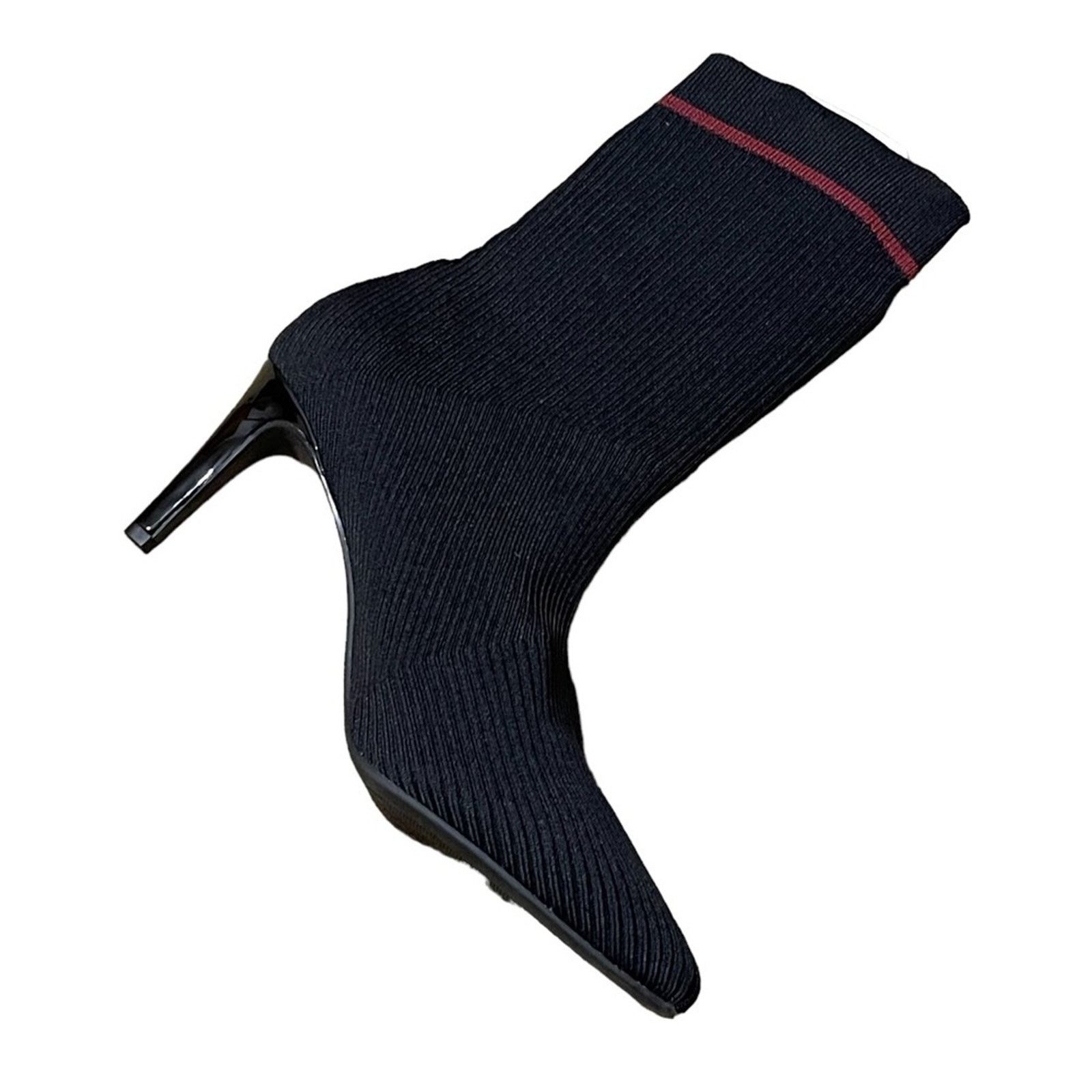 Vince Camuto Black Knit Pull-on Heel Stretch Sock Boot NEW