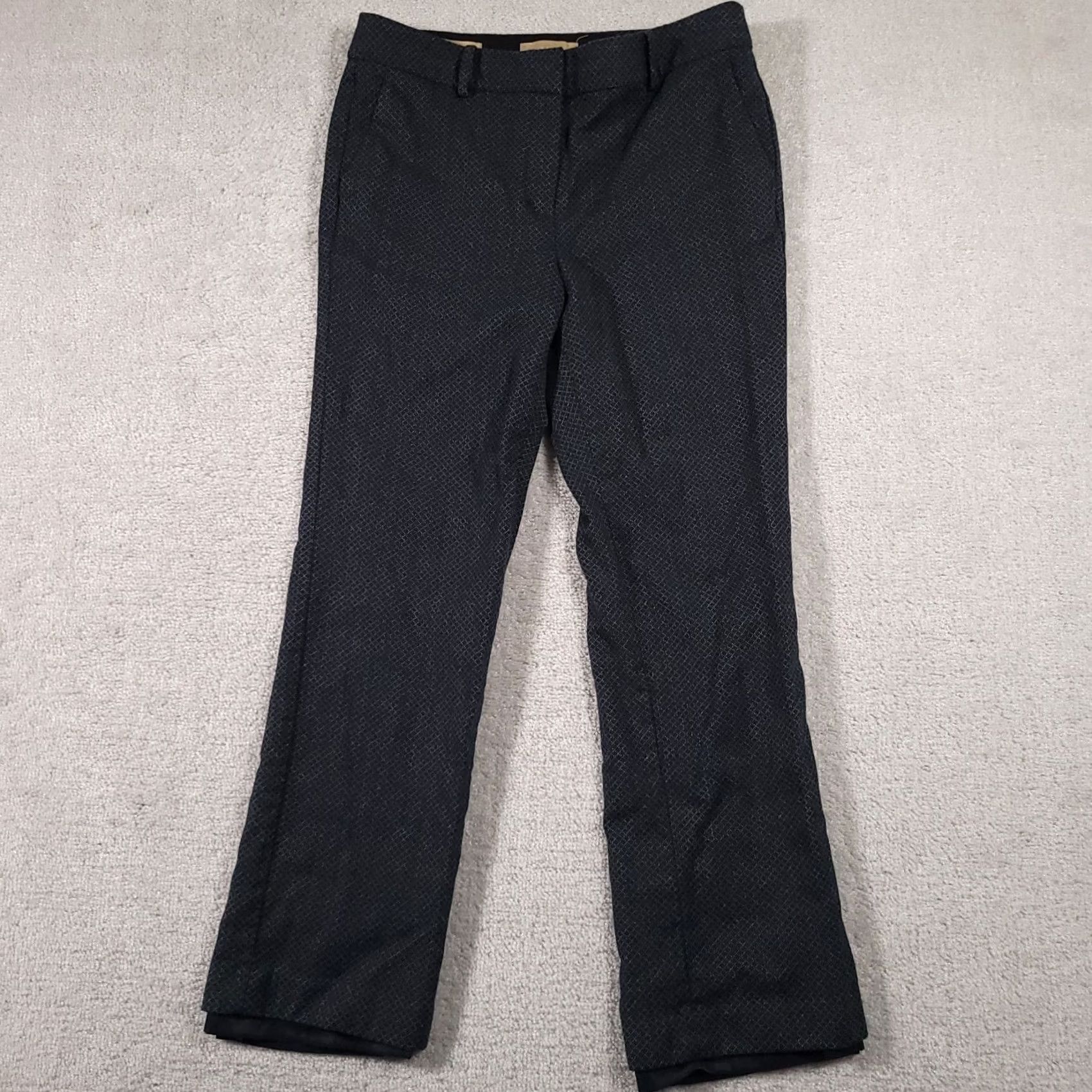 Talbots Talbots Petites Signature Dress Pants 8P Green Geometric Diamond Wool Lined Pants Women's Petites Straight Inseam 27 in Fall Spring Summer Winter X Size 30" / US 8 / IT 44 - 2 Thumbnail