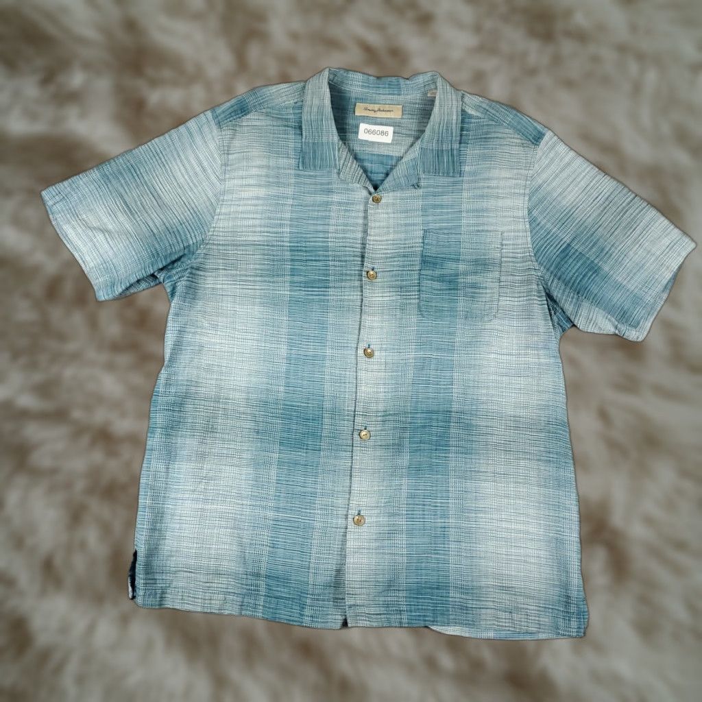 Tommy Bahama Tommy Bahama Shirt Mens 2XL Blue Plaid Silk Hawaiian Button Up Short Sleeve Size US XXL / EU 58 / 5 - 1 Thumbnail