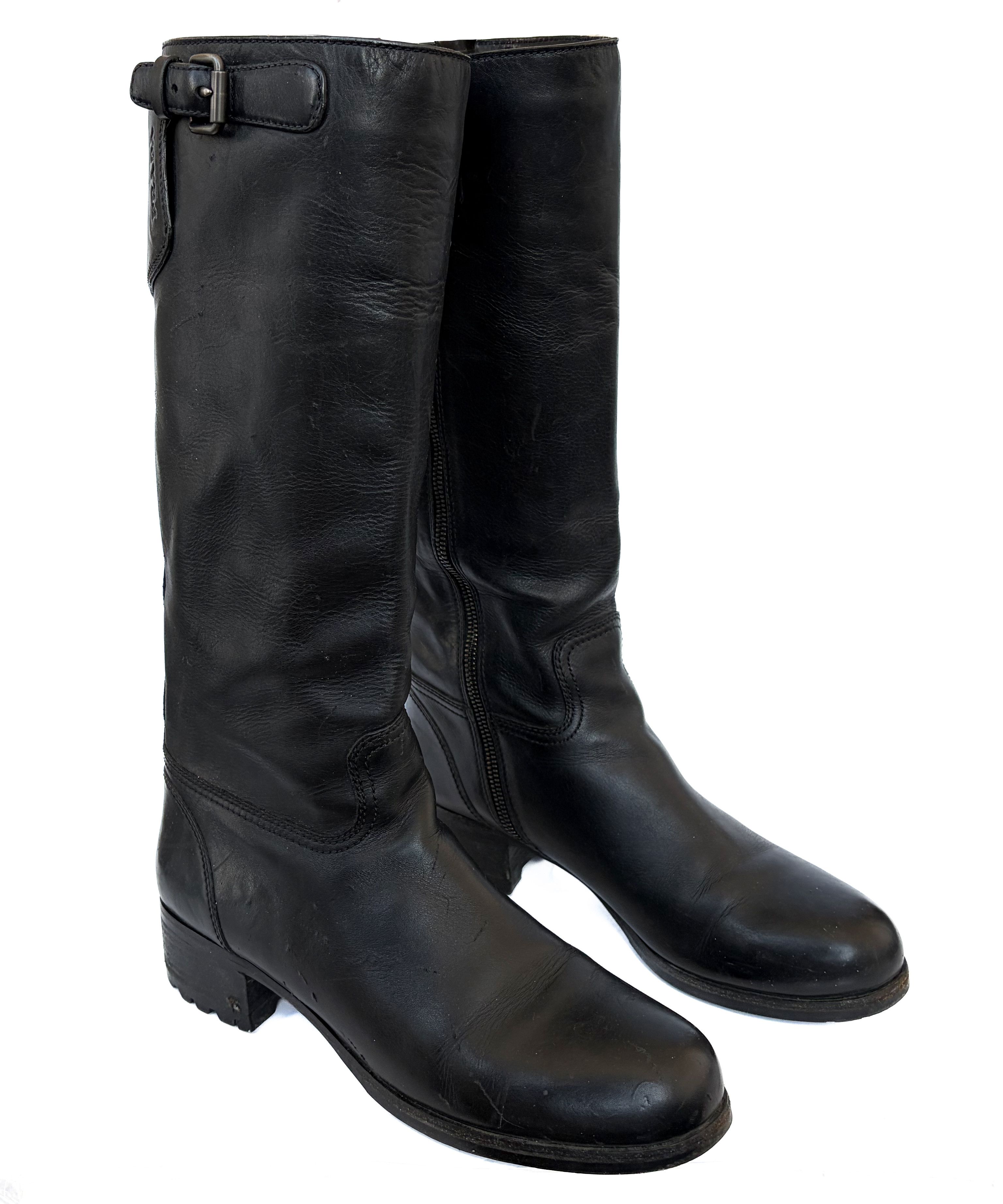 Prada PRADA Boots 1999 Leather Black Zip Logo Vintage Size 41 Size US 11 / IT 41 - 5 Thumbnail