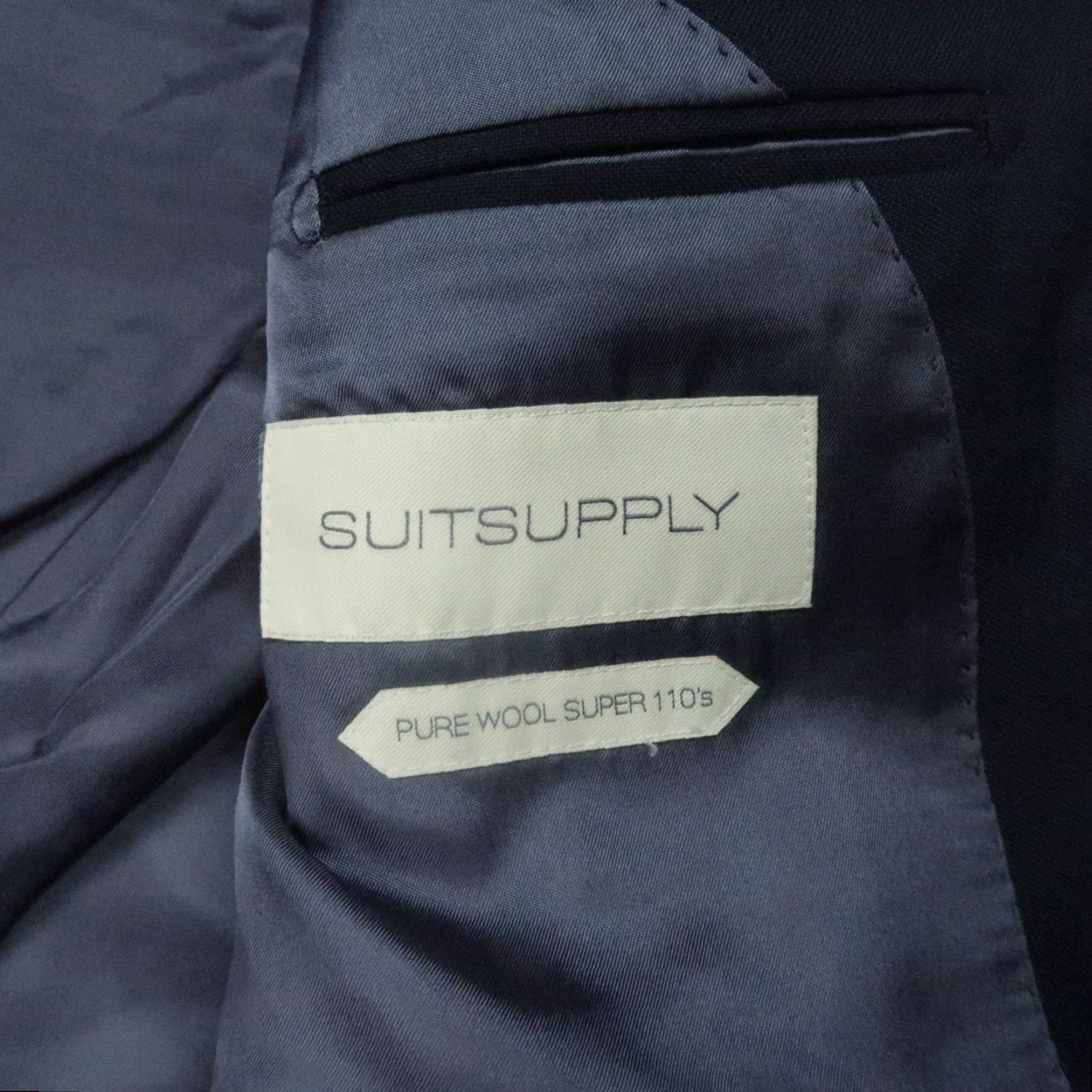 Suitsupply Suitsupply Suit Jacket Men's 38R Blue Wool Super 110s Regular Fit Notch Lapel Double-Vented Size 38R - 4 Thumbnail