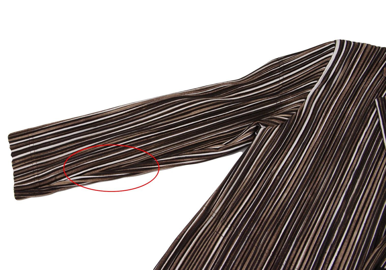 Issey Miyake Stripe Pleats 2B Jacket in Brown, White, and Black Size US S / EU 44-46 / 1 - 5 Thumbnail
