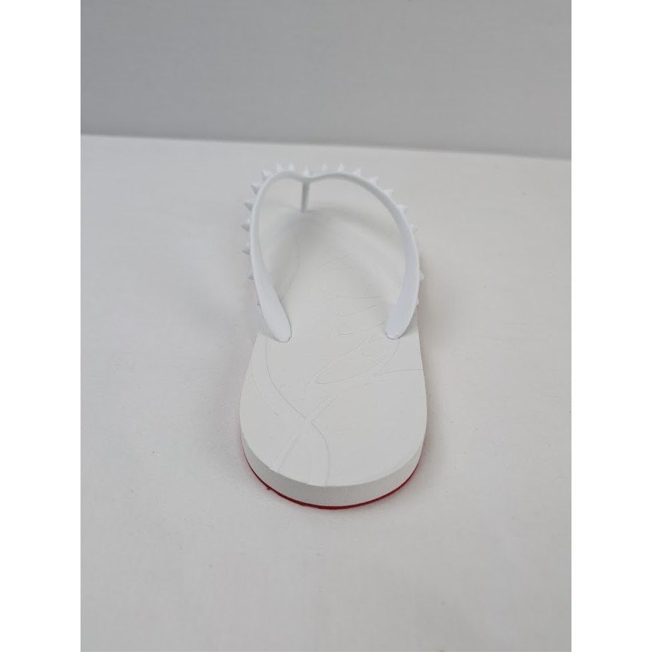 Christian Louboutin o1rshd1 Loubi Flip Flat Slippers in White Size US 10 / EU 43 - 16 Thumbnail