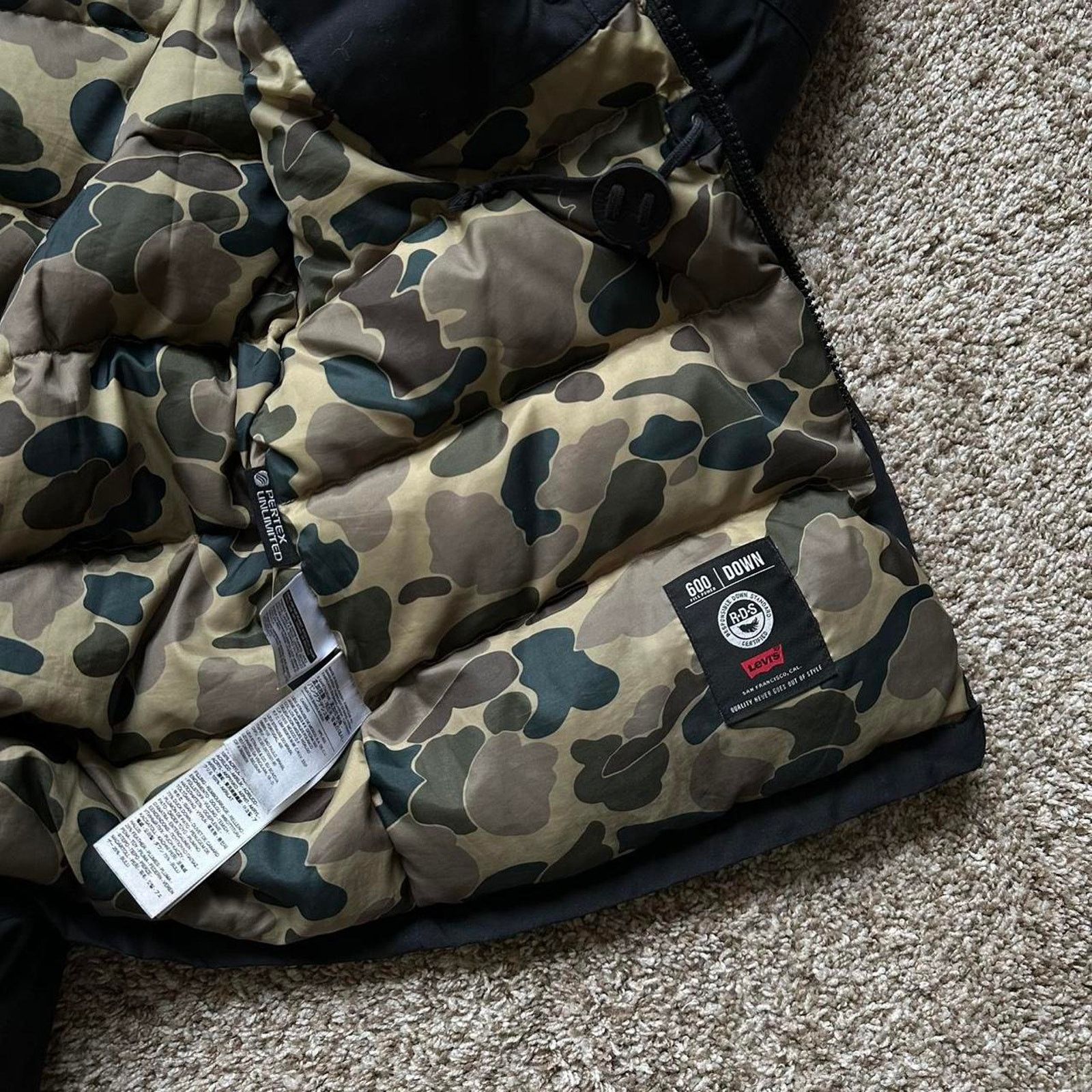 Levi's Rare 00s Levi’s Black Camo Insulated Down Puffer Jacket Coat Size US M / EU 48-50 / 2 - 6 Thumbnail