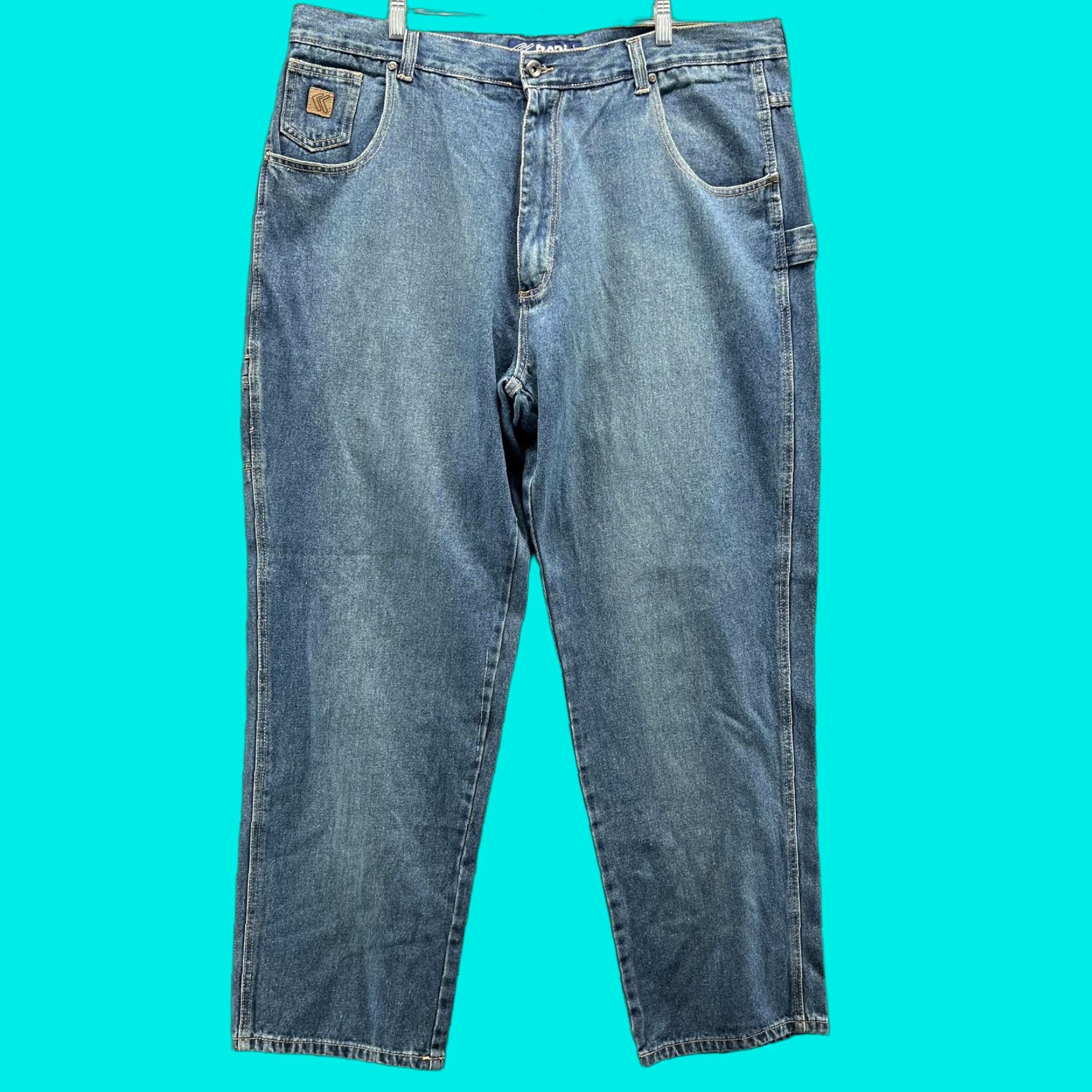 Denime VINTAGE Kani Jeans Mens 42x34 Blue Carpenter Loose Baggy Denim Workwear 90s Y2K Size US 42 / EU 58 - 1 Thumbnail