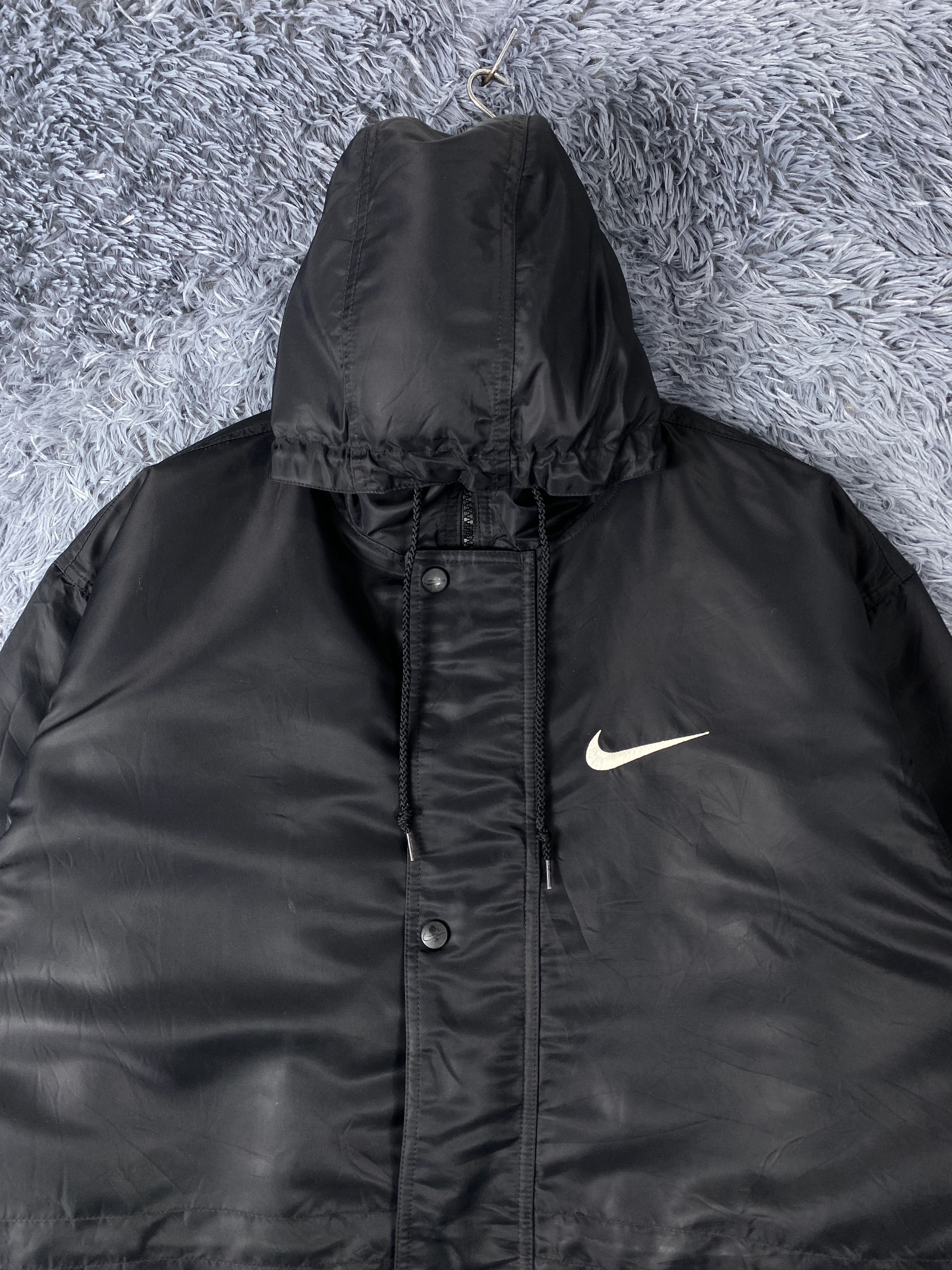 Nike × Vintage Vintage 90s Nike Swoosh Sherpa Lining Long Jacket Size US XL / EU 56 / 4 - 4 Thumbnail