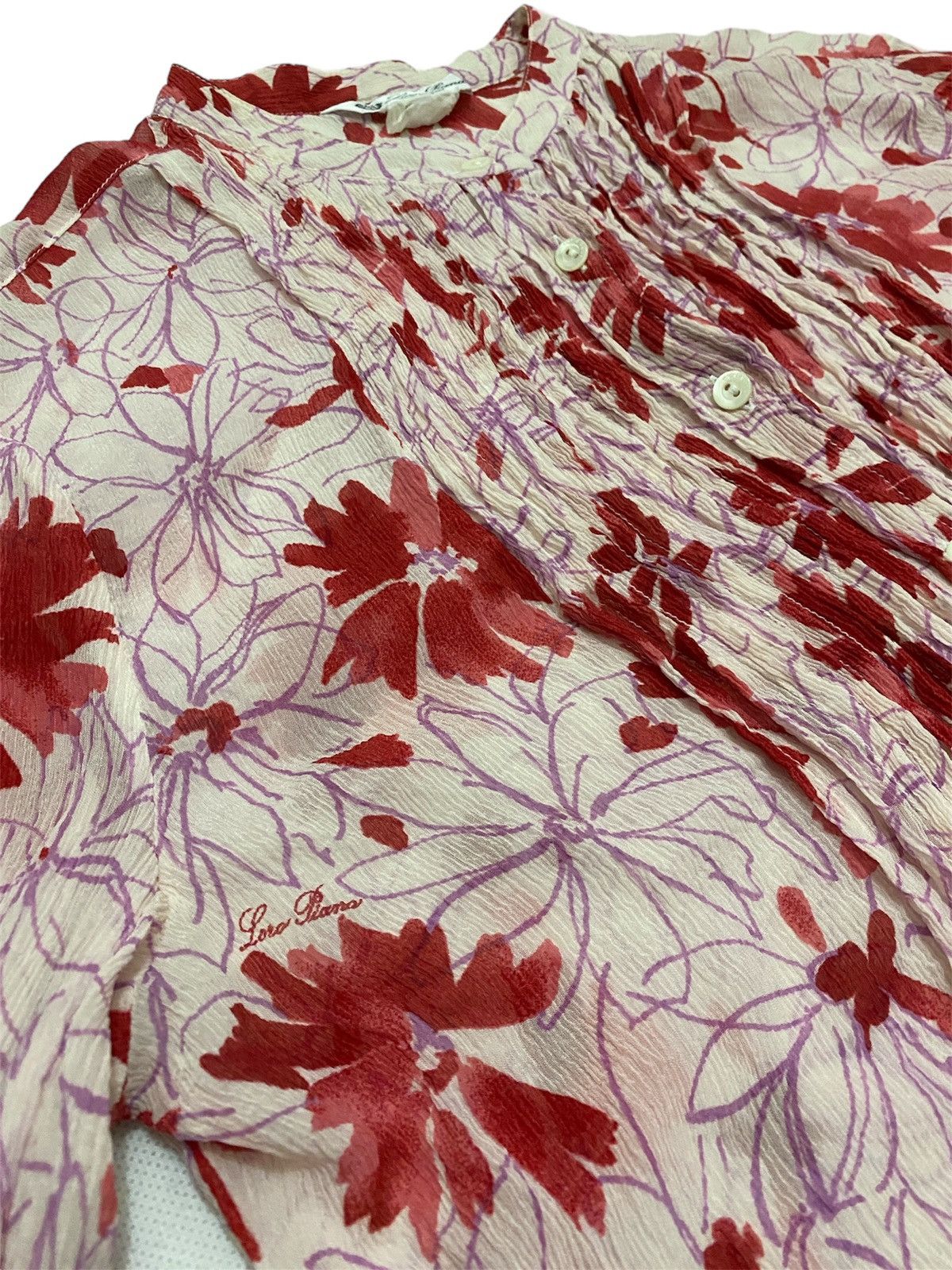 Loro Piana 🔥🔥💰💰Loro Piana red floral pleated Size M / US 6-8 / IT 42-44 - 8 Thumbnail
