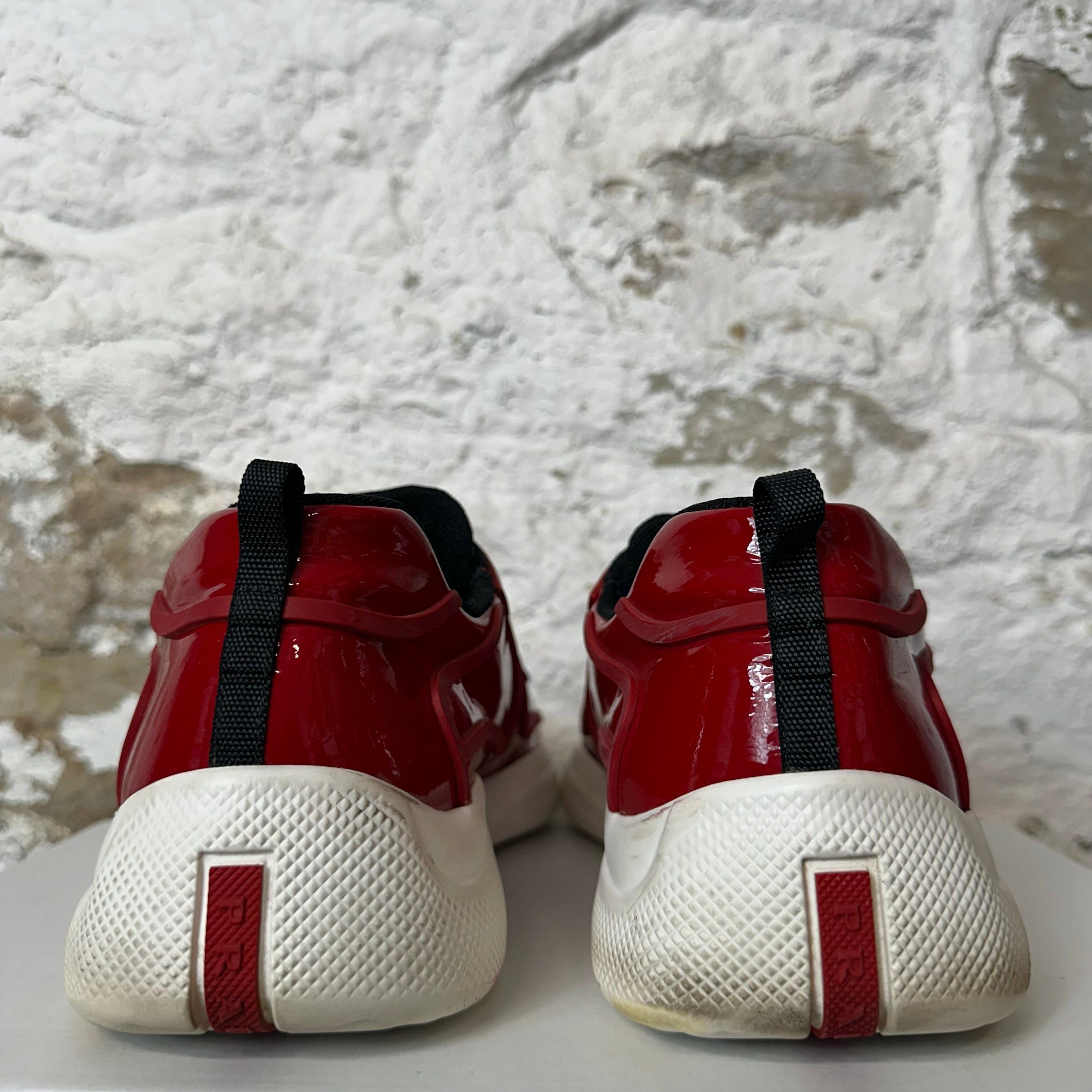 Prada Prada Americas Cup Rossa Patent White Sneaker Size 9.5 Size US 9.5 / EU 42-43 - 5 Thumbnail