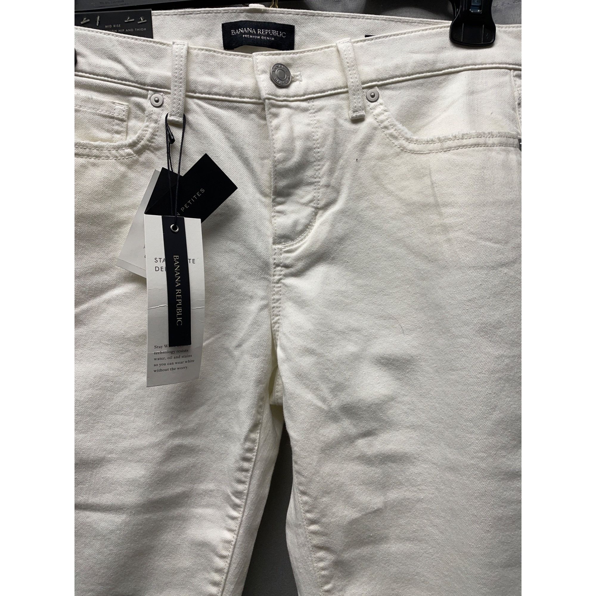 Banana Republic Banana Republic Women's White Mid Rise/ Straight/ Cropped Si Size 28" / US 6 / IT 42 - 2 Thumbnail