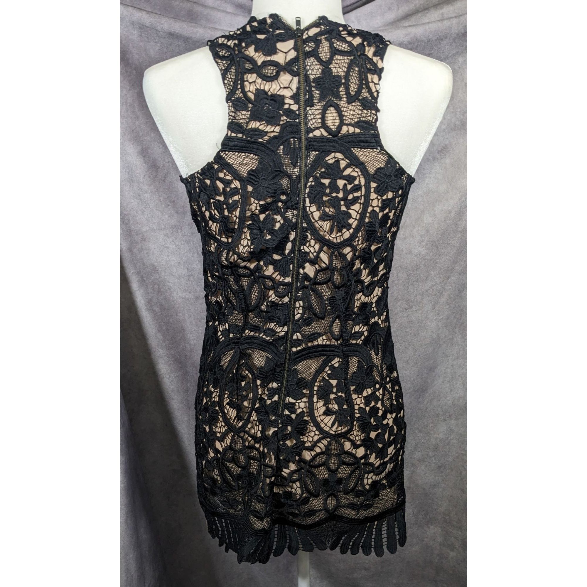 Lovers and Friends Lovers + Friends Caspian Black Lace Mini Shift Dress Size XS Size XS / US 0-2 / IT 36-38 - 9 Thumbnail