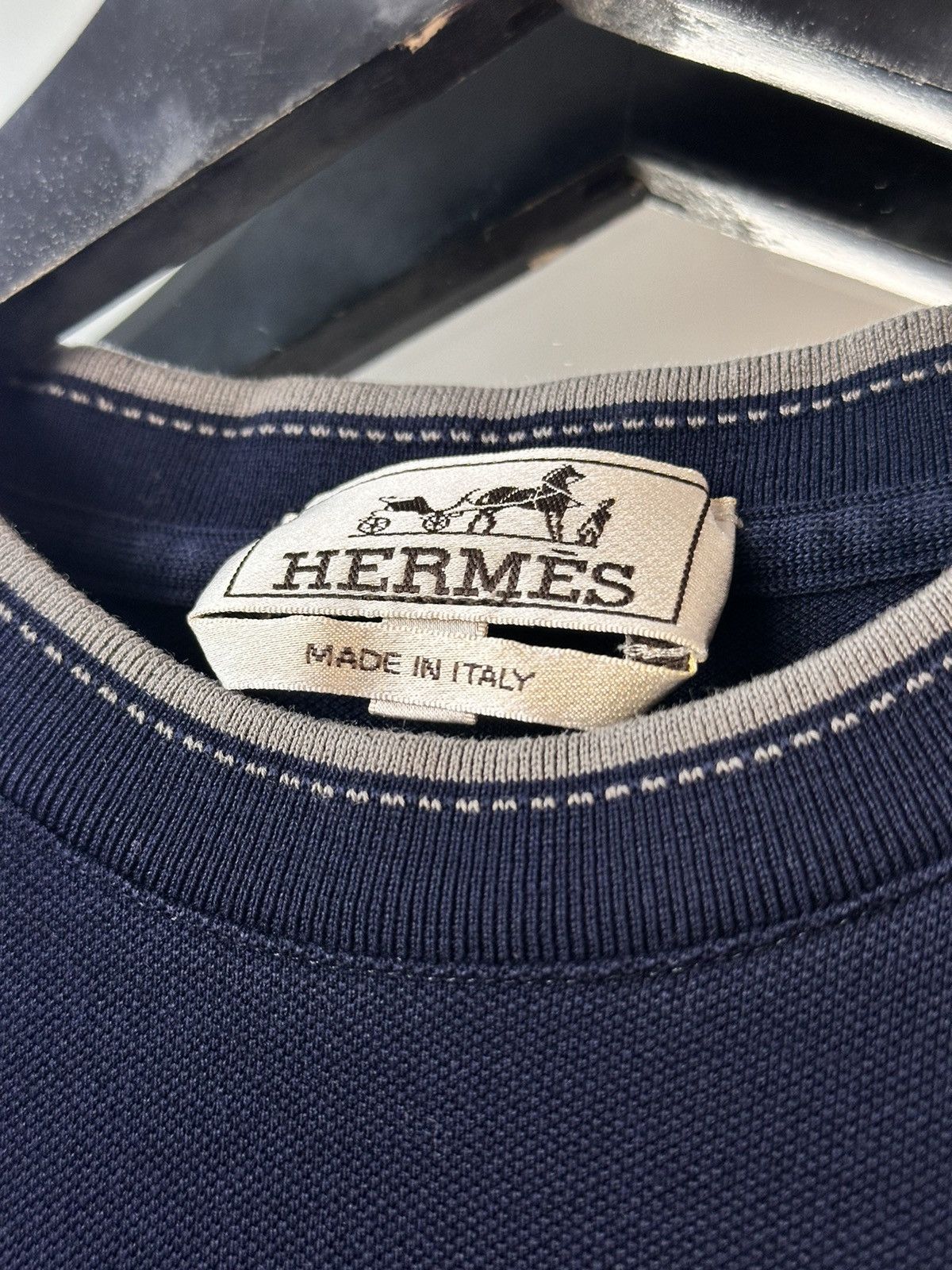 Hermes Hermes Paris Embroidered H Logo Cotton Pique Pocket Shirt Size US S / EU 44-46 / 1 - 7 Thumbnail