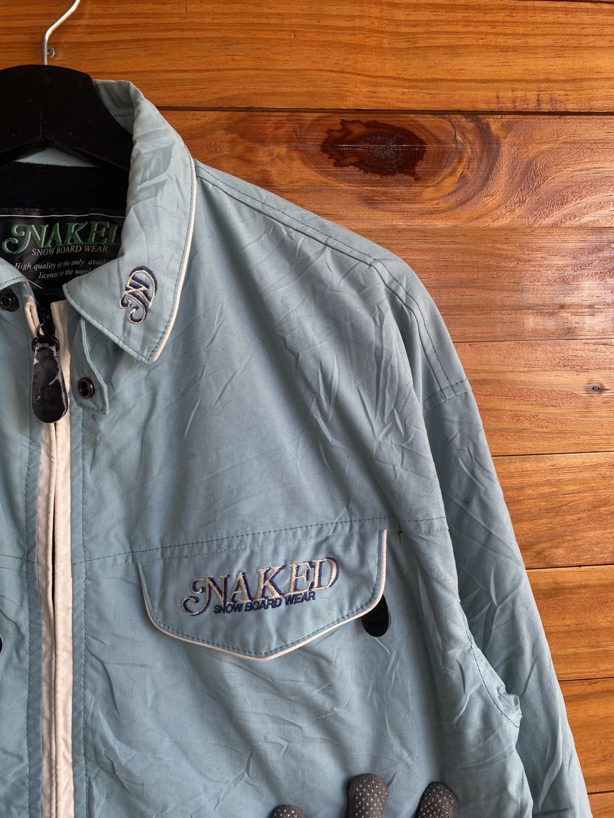 Japanese Brand Vintage Naked Snowboard Wear Light Blue Jacket Delfy 1000 Size US S / EU 44-46 / 1 - 8 Thumbnail