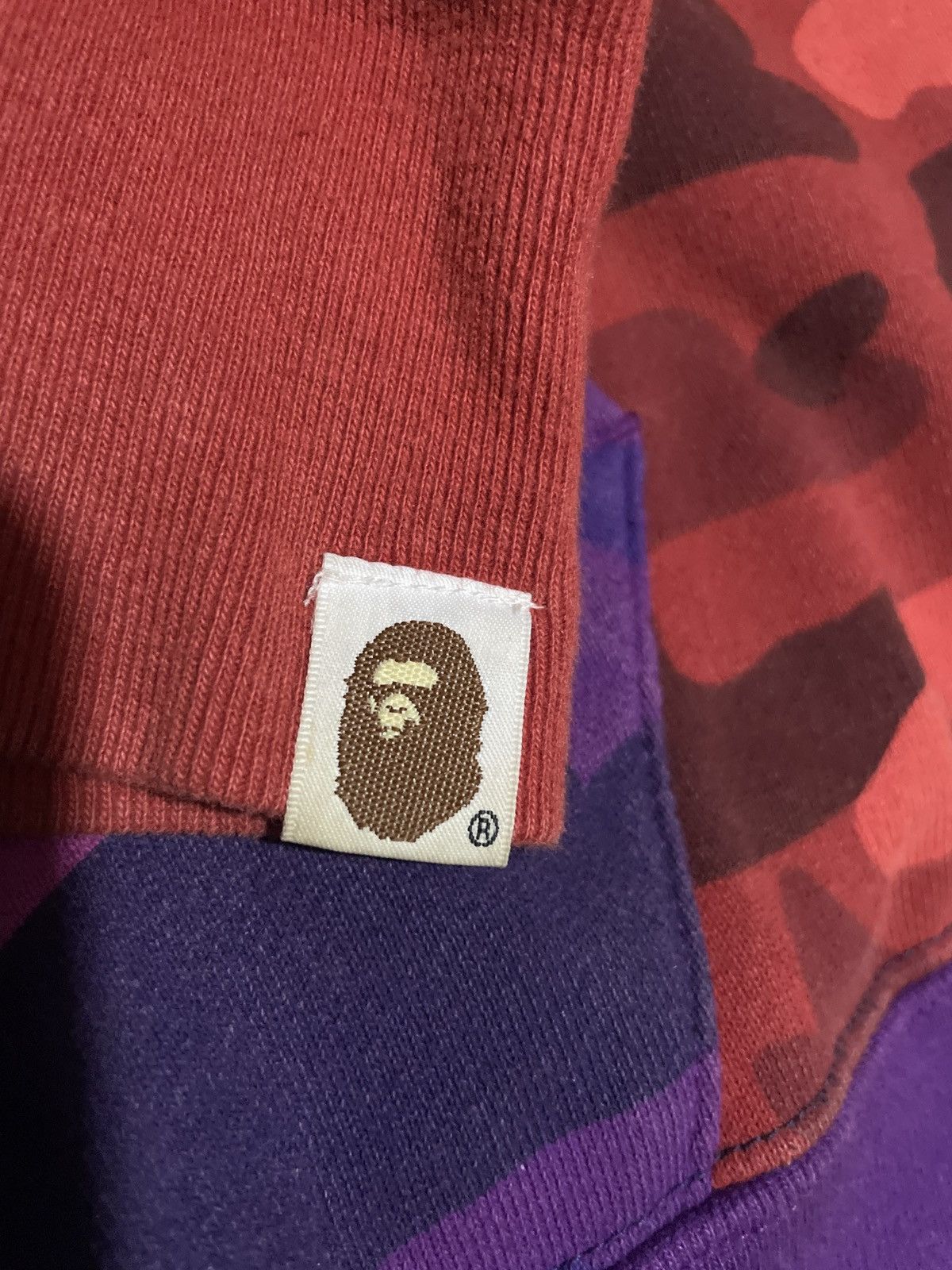 Bape Bape crazy camo red blue purple double shark hoodie Size US S / EU 44-46 / 1 - 2 Thumbnail