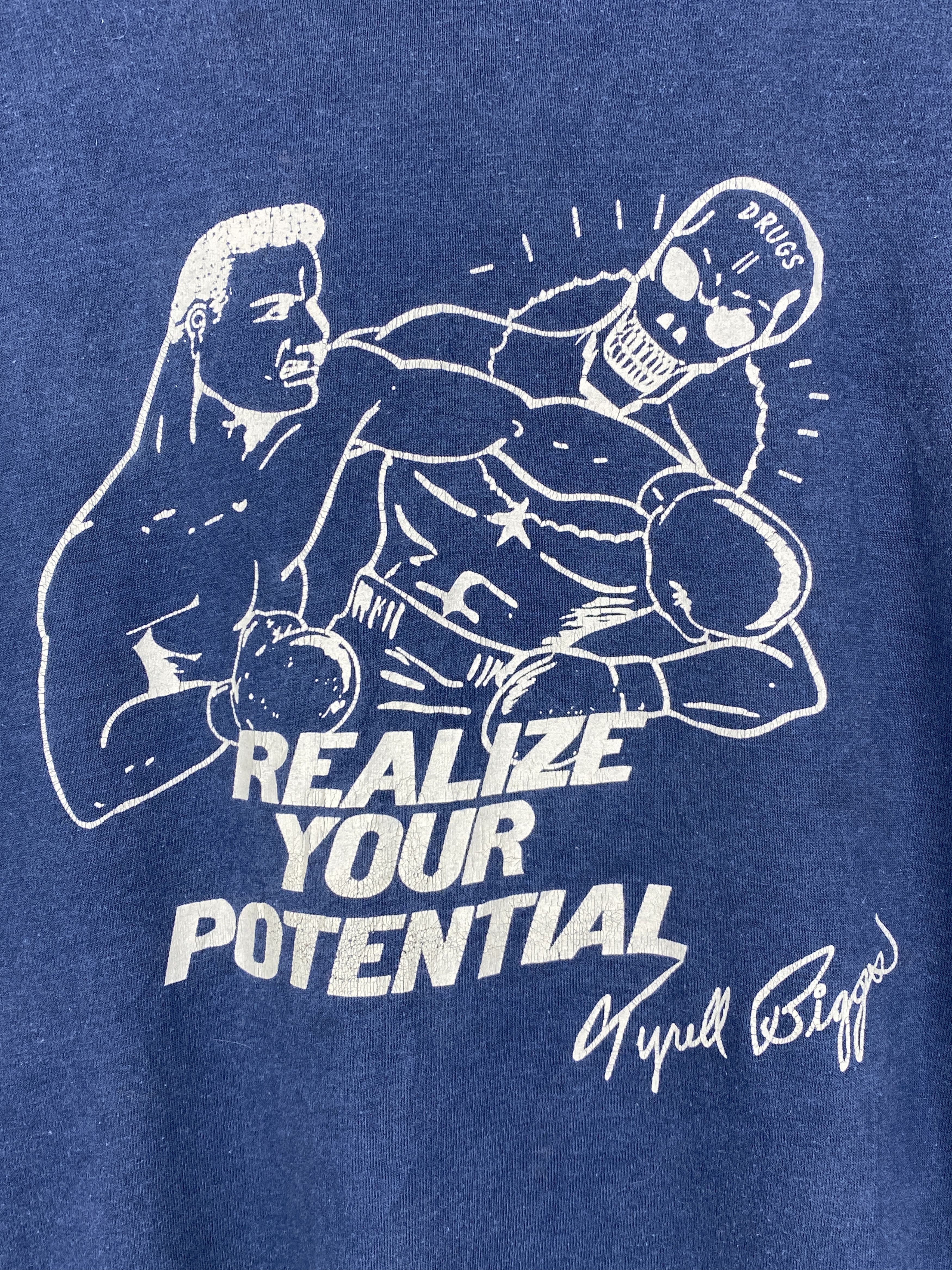 Vintage Vintage 80s Tyrell Biggs American Boxing Fighter Tee TA0569 Size US XS / EU 42 / 0 - 5 Thumbnail