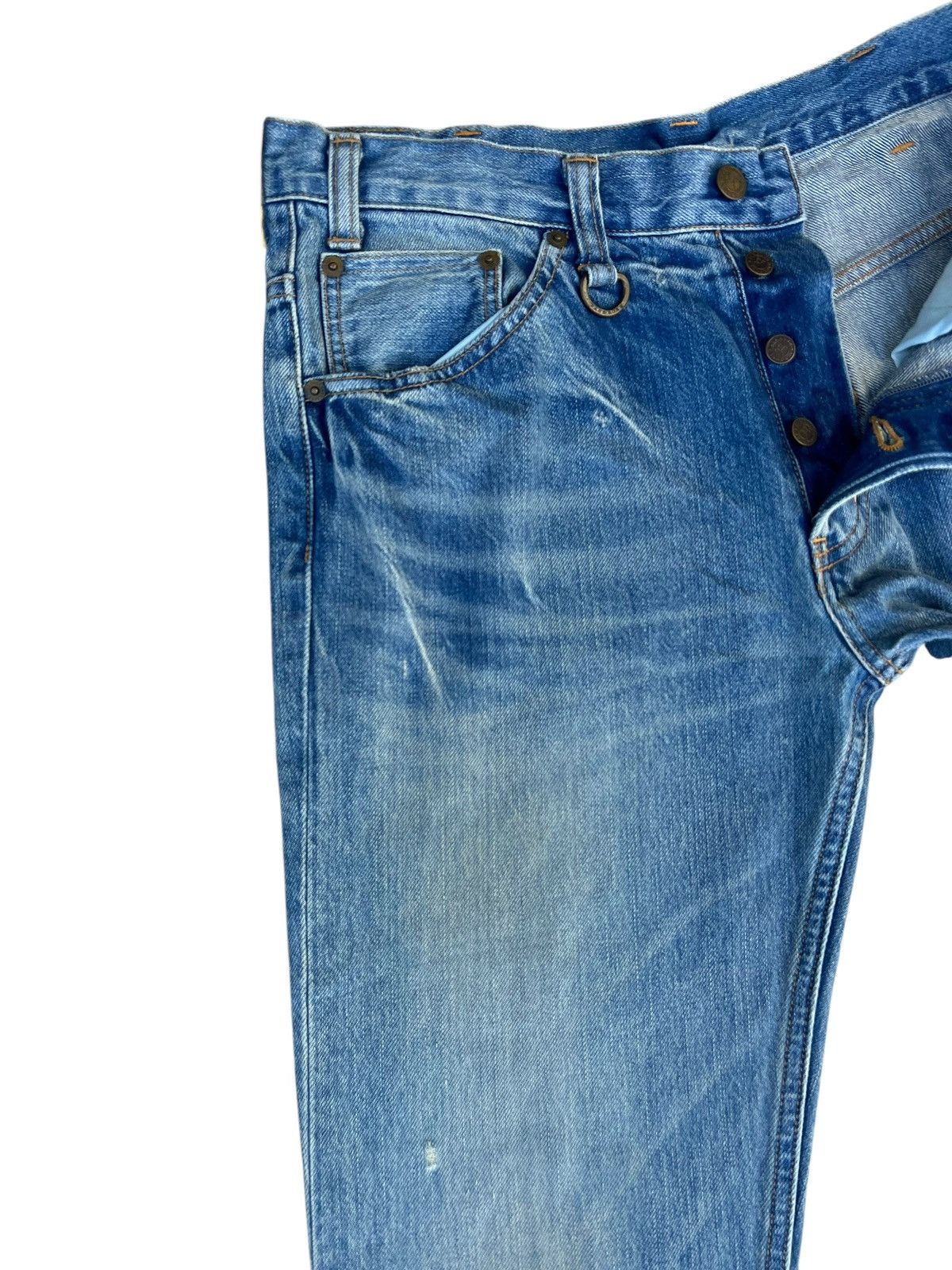 Vintage Mud Wash Back Bone Dirty Selvedge Denim Super Flare Jeans Size US 30 / EU 46 - 8 Thumbnail