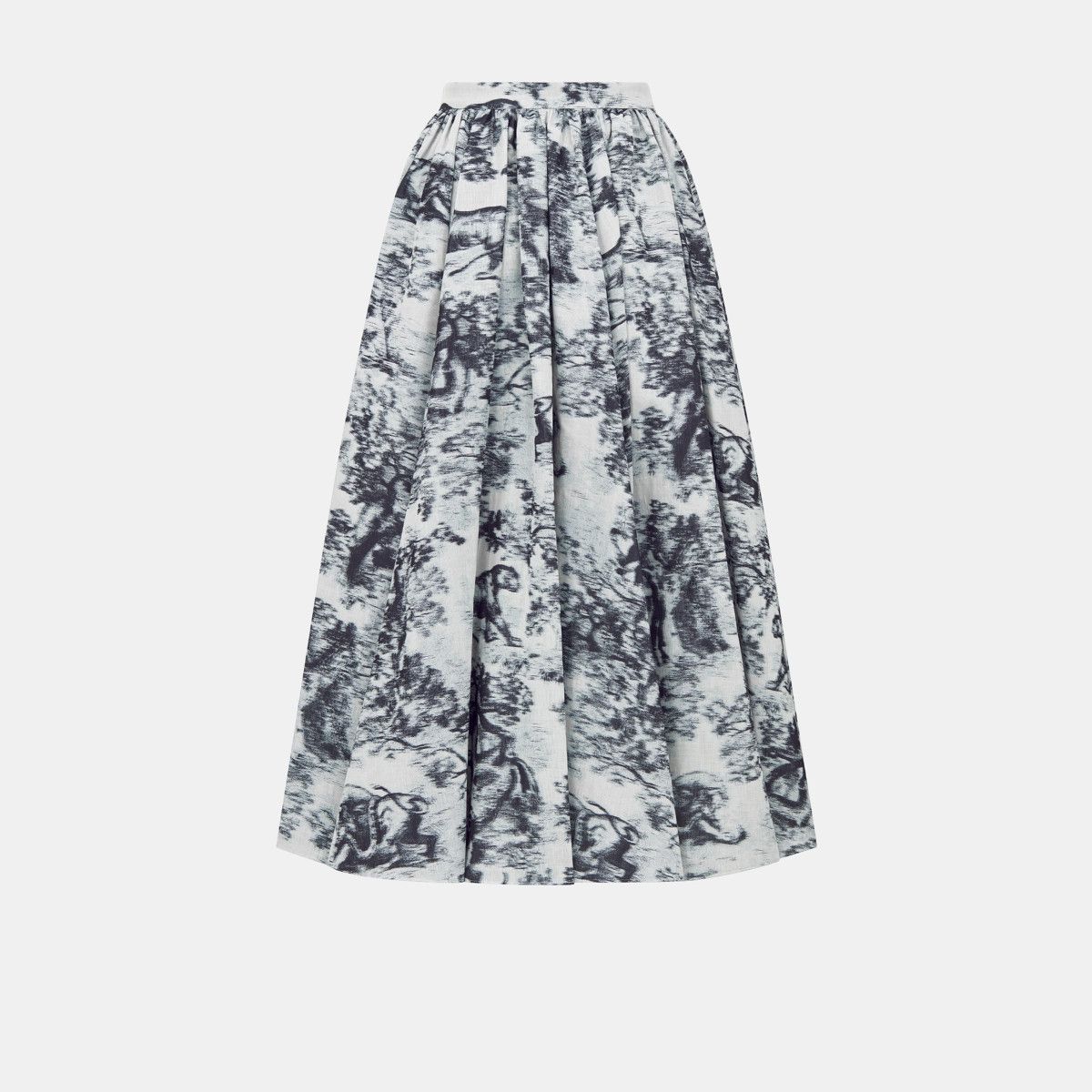 Dior o1bcso1str0225 Flared Mid-Length Skirt in Ecru/Blue Size 30" / US 8 / IT 44 - 2 Thumbnail