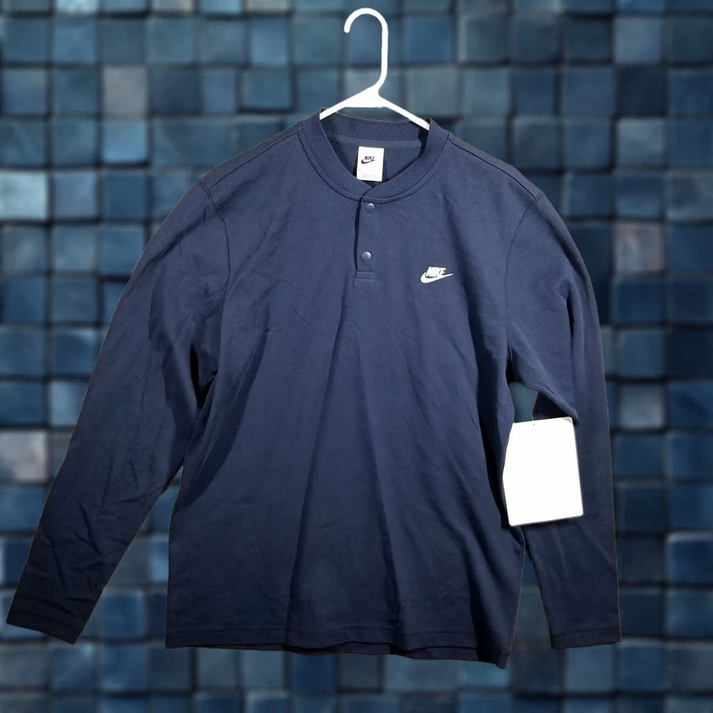 Nike Nike Shirt Henley Sweatshirt Long Sleeve Crew Neck Button Closure M Adult Medium Blue Nike Sportswear Colorful, Sports All Seasons Men Size US M / EU 48-50 / 2 - 1 Thumbnail
