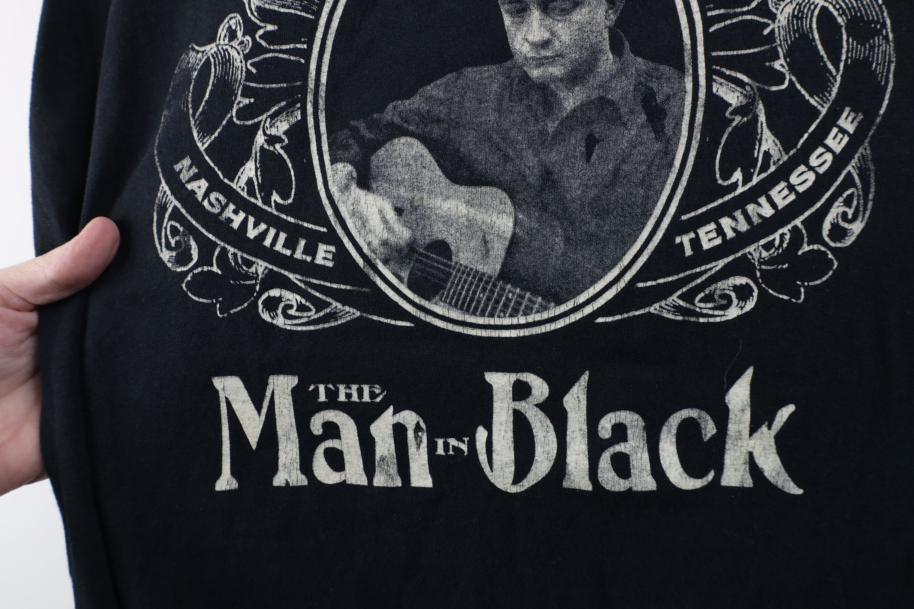 Vintage Retro Y2K The Man In Black Johnny Cash Band T-Shirt Black Size US XXL / EU 58 / 5 - 7 Thumbnail