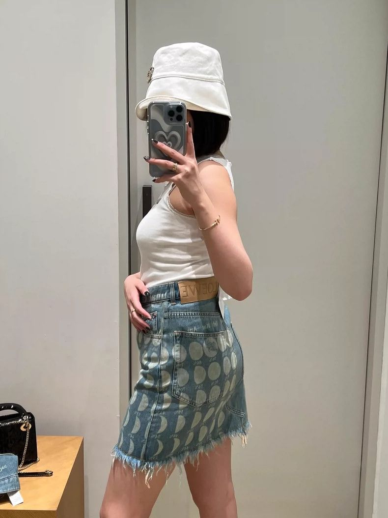 Loewe LOEWE High-Waist Denim Skirt - dmc Size US 36 / EU 52 - 1 Thumbnail