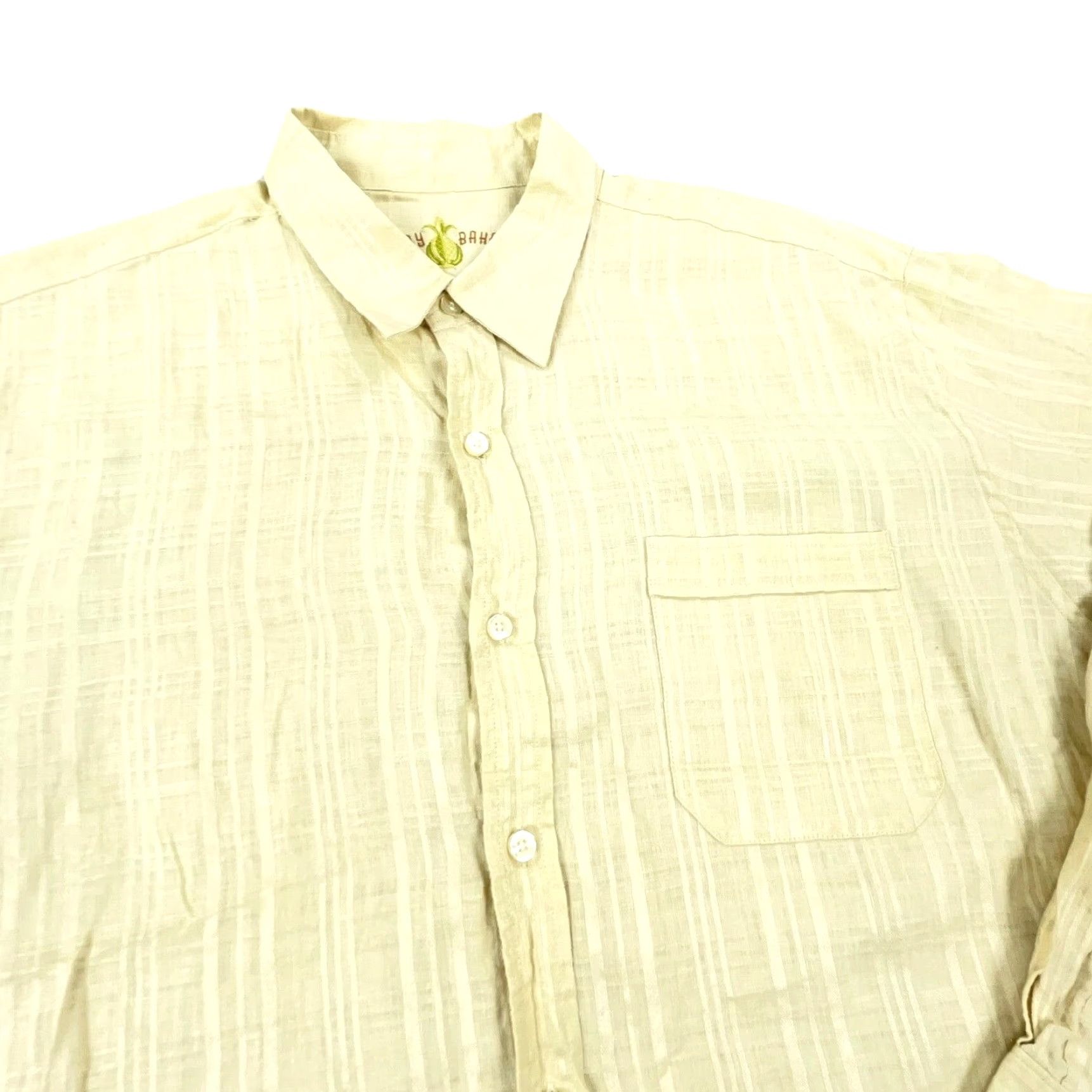 Tommy Bahama Tommy Bahama Linen Shirt Men XL Yellow Button Up Dress Casual Flat Pocket Adult Size US XL / EU 56 / 4 - 2 Thumbnail