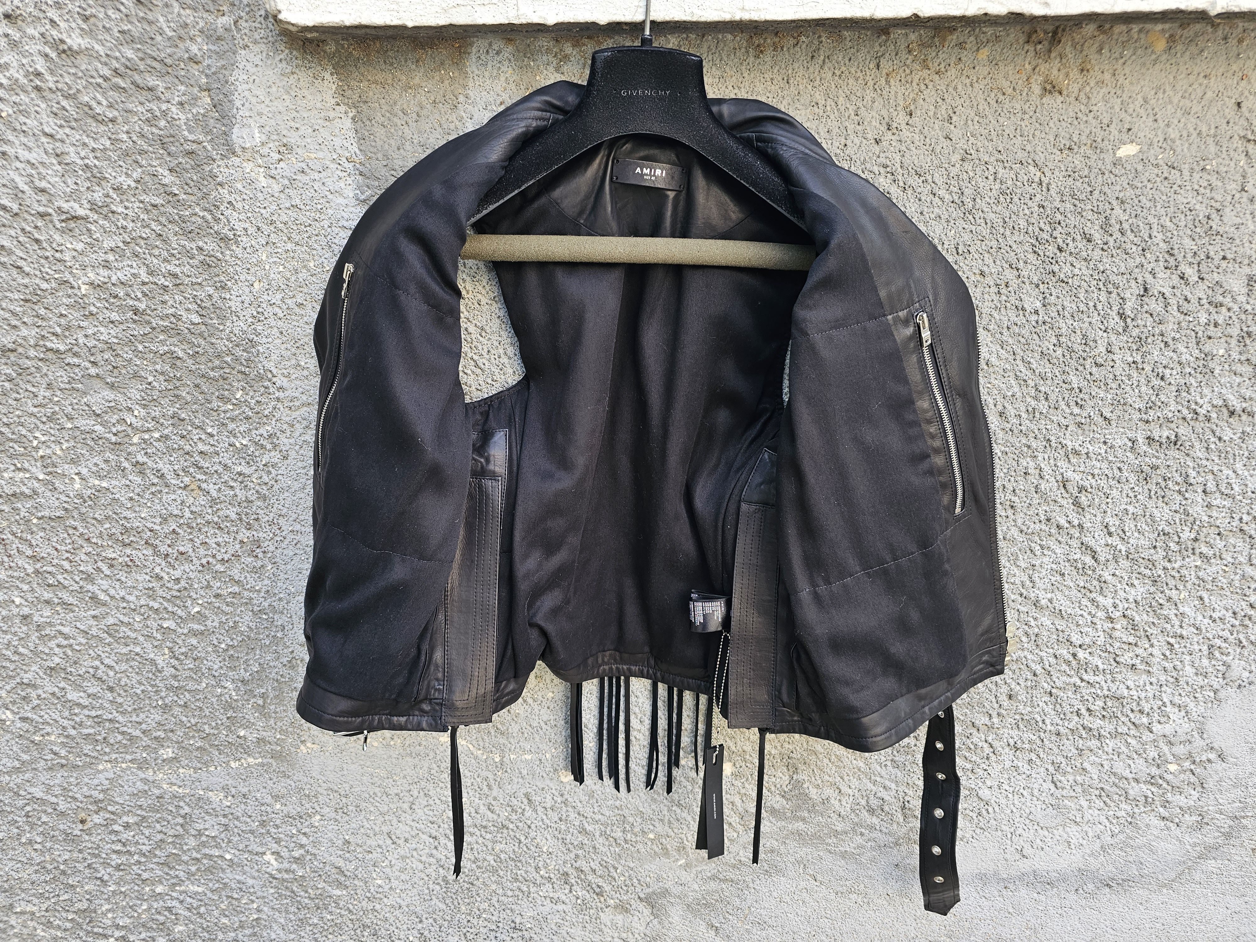 Amiri $3200 AMIRI Black Fringed Women's Biker Leather Vest Size M / US 6-8 / IT 42-44 - 17 Thumbnail