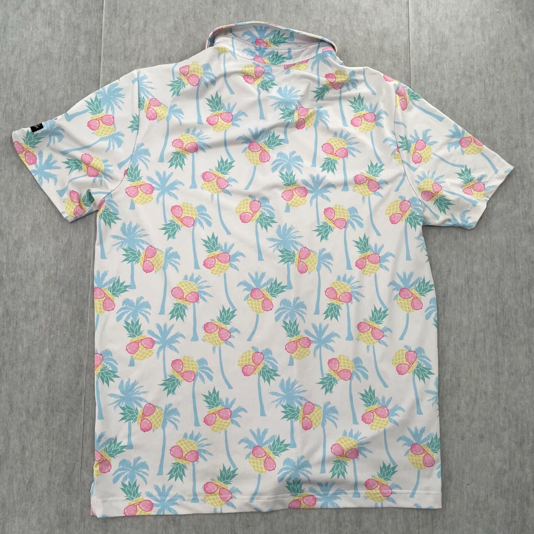 Vintage Sunday Swagger Shirt Polo Short Sleeve Golf Pineapple Mens M Medium White Adult Size US M / EU 48-50 / 2 - 2 Thumbnail