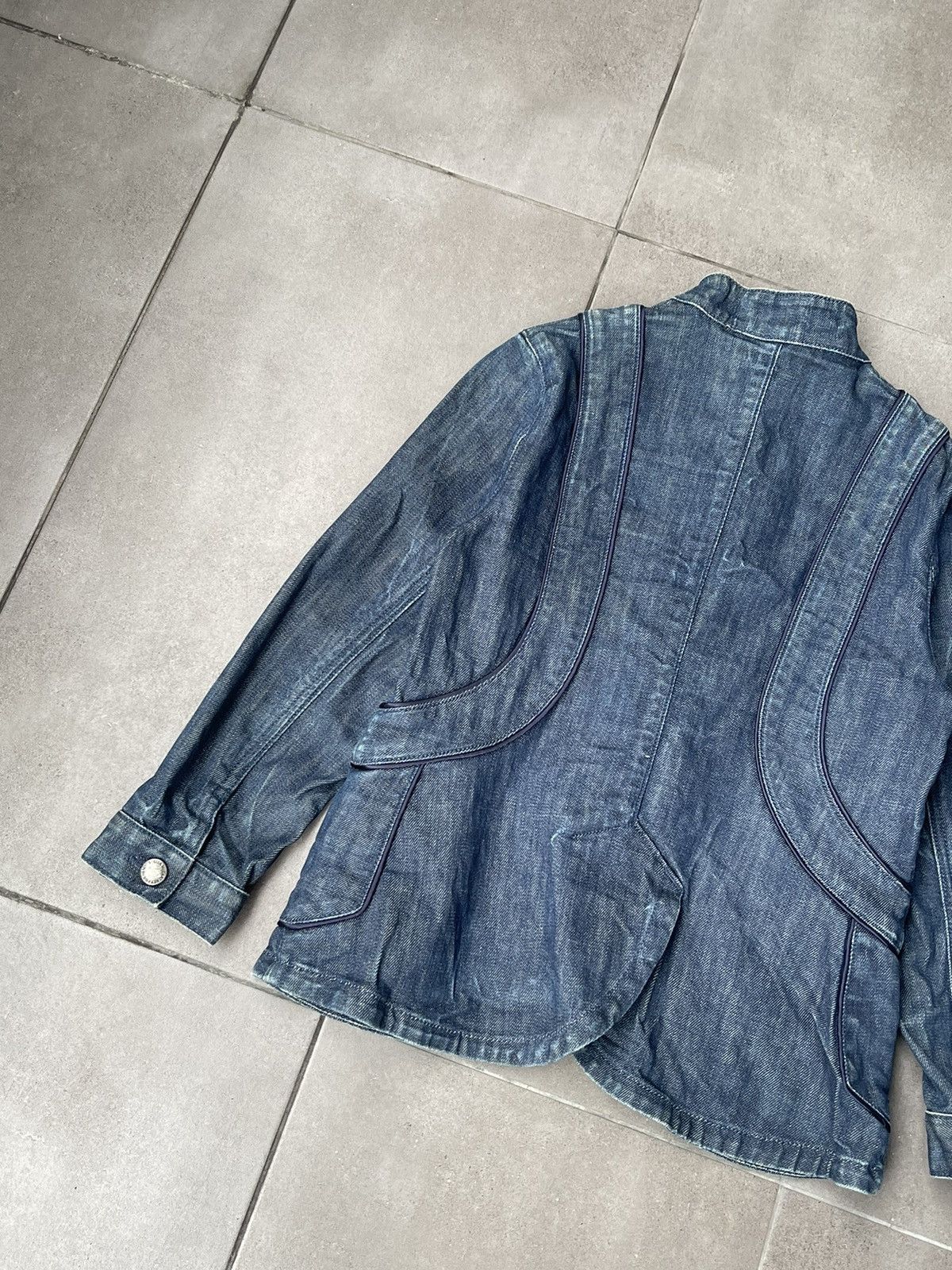 H&M × Stella McCartney SS05 Stella McCartney X H&M Denim Blazer Jacket Size XS / US 0-2 / IT 36-38 - 12 Thumbnail