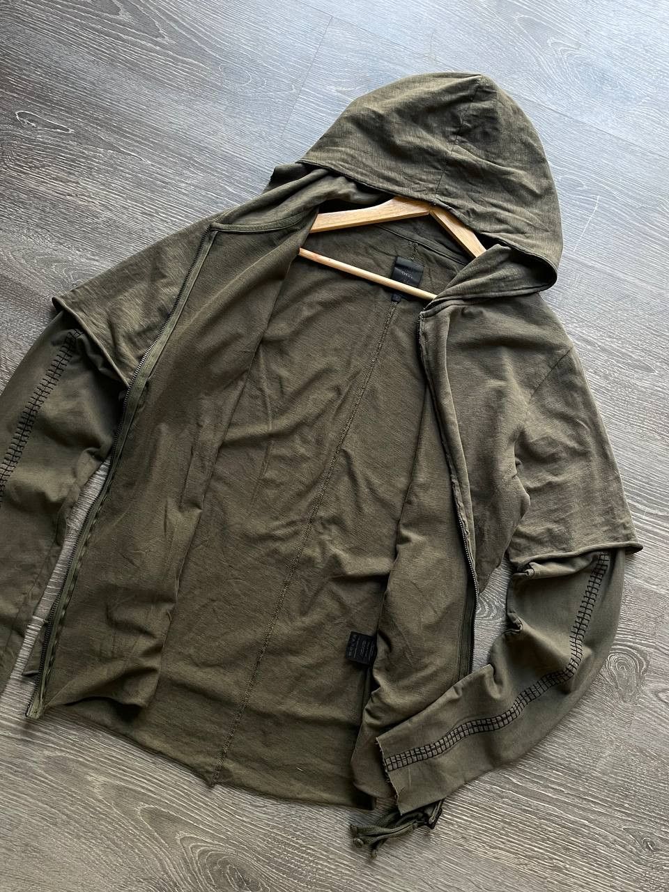 Thom Krom Thom Krom Avant Garde Double Layer Green Zip Hoodie Size US M / EU 48-50 / 2 - 13 Thumbnail