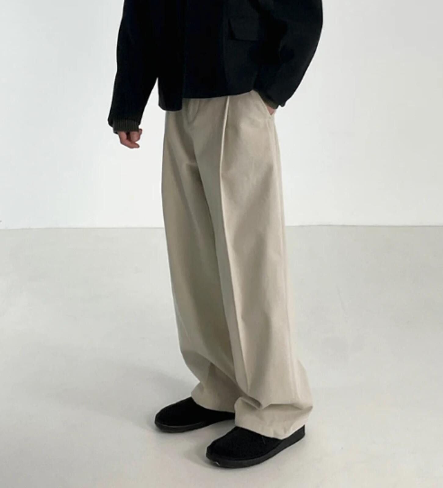 Other Cleanfit Beige Wide-Leg Pants / Trousers Size US 30 / EU 46 - 6 Thumbnail