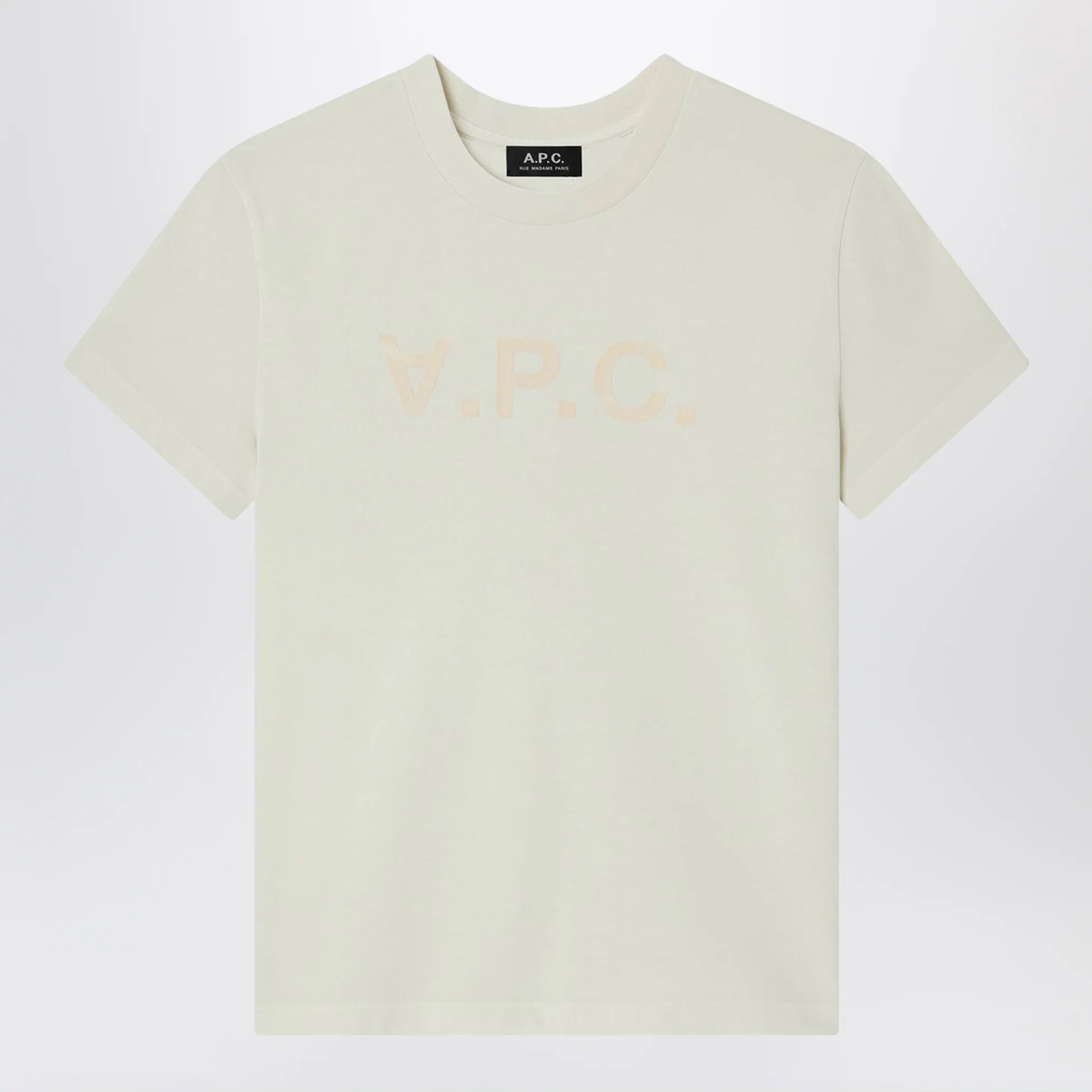 A.P.C. o1d2blof0426 Logo Crew-Neck Short Sleeve T-Shirt in Beige Size US S / EU 44-46 / 1 - 1 Thumbnail