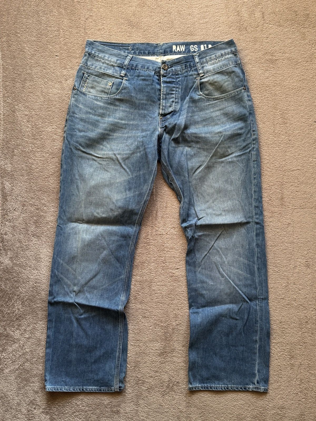 Japanese Brand Y2K G-Star Radar Low Loose Faded Jeans LGB Ifsixwasnine vibe Size US 33 - 2 Thumbnail