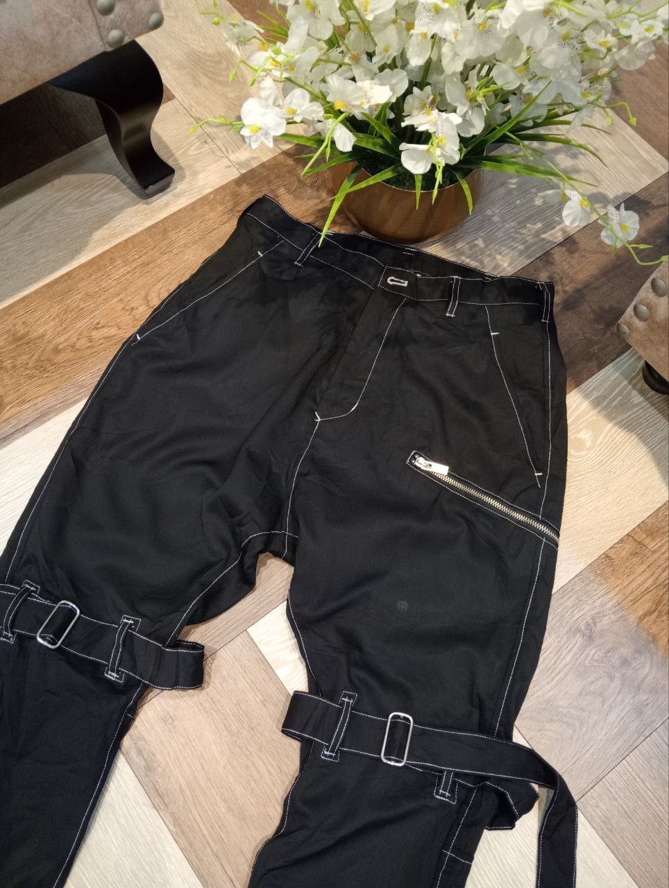 Sulvam SULVAM JAPAN PUNK BANDAGE PANTS - SIZE S Size US 30 / EU 46 - 4 Thumbnail
