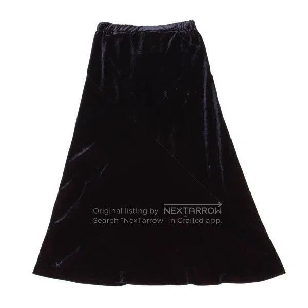 Comme des Garcons Comme Des Garcons size M Black Pink Retro Velvet Skirt Size 22" - 2 Thumbnail