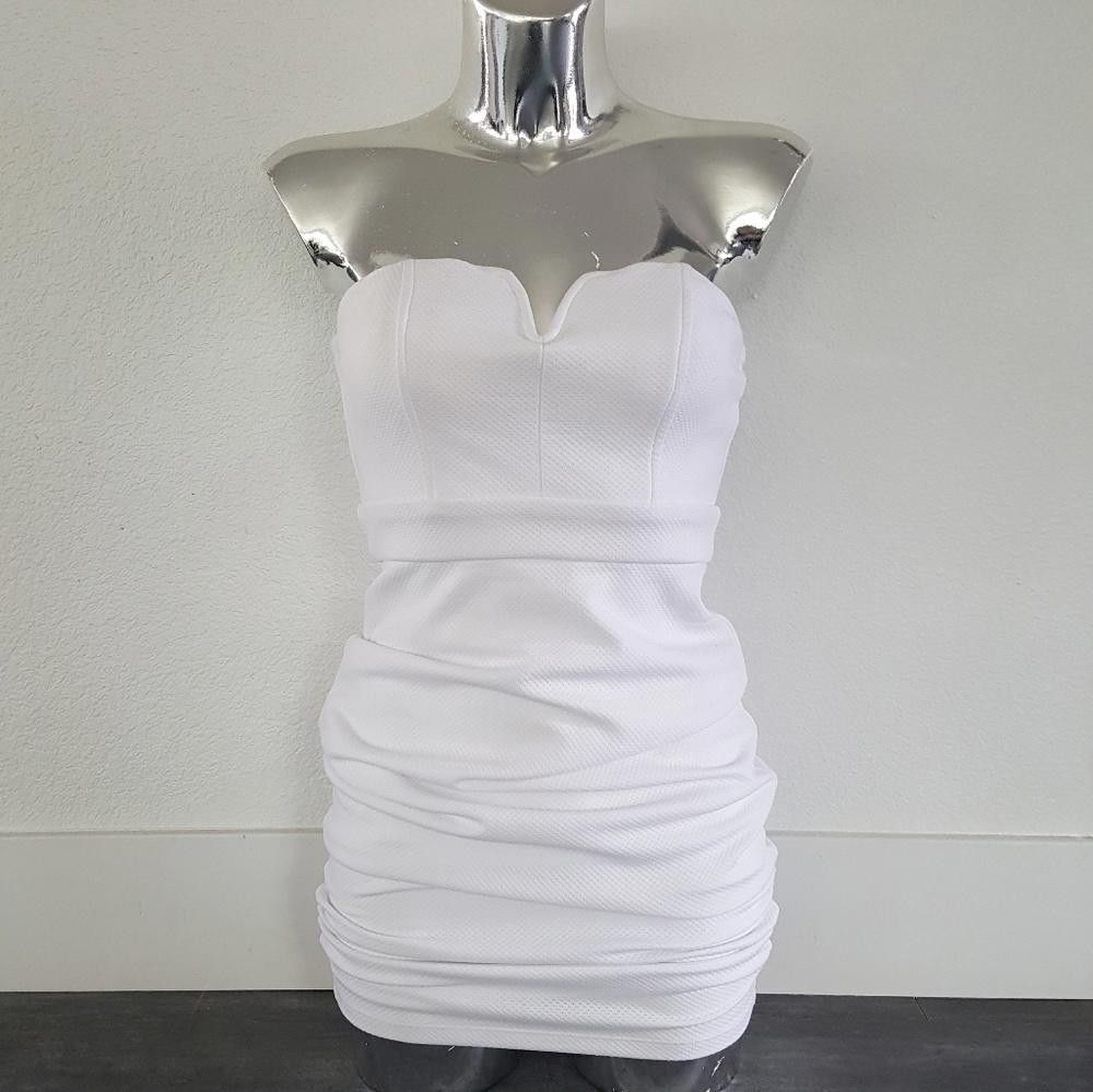 Designer White Strapless Speechless Bustier Midi Size M / US 6-8 / IT 42-44 - 1 Thumbnail
