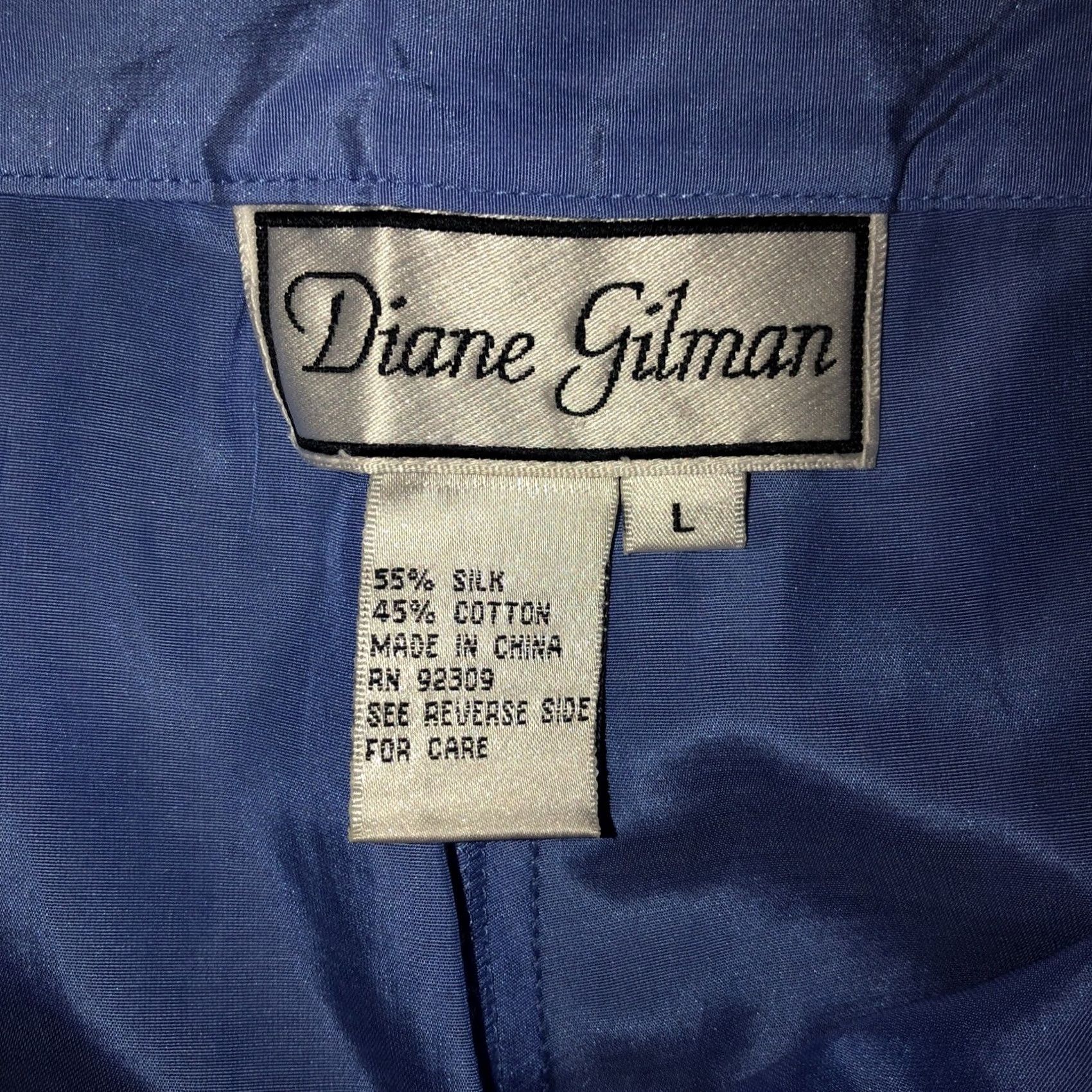 Vintage Diane Gilman pants womens L blue silk Size 36" / US 14 / IT 50 - 3 Thumbnail
